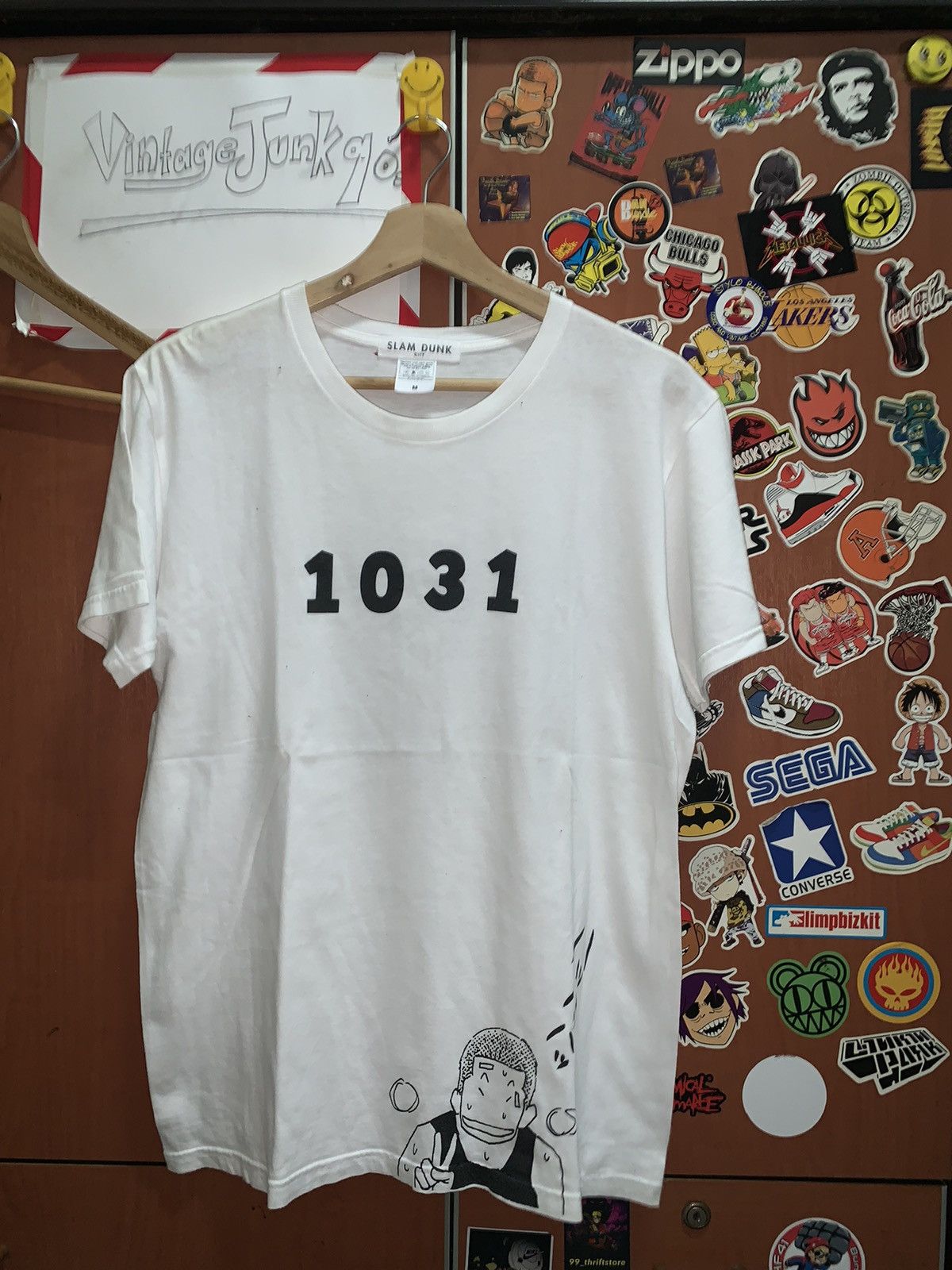 image of Anima x Cartoon Network Vintage Slam Dunk T-Shirt 00’S in White, Men's (Size Medium)