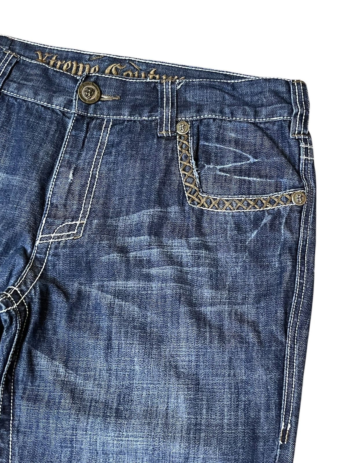 Japanese Brand ARCHIVE JAPANESE CULTURE EXTREME COUTURE STRAIGHT CUT JEANS Size US 37 - 4 Thumbnail