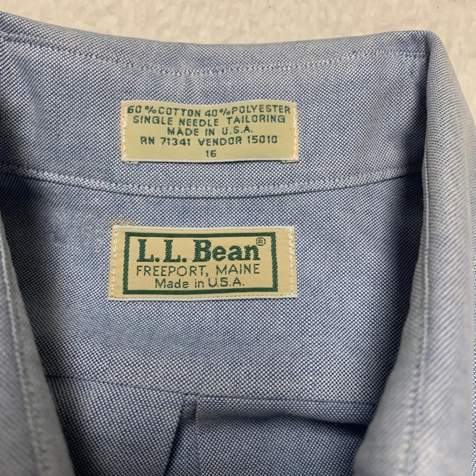 L.L. Bean L.L. Bean Light Blue Short Sleeve Button-Up Shirt L Size US L / EU 52-54 / 3 - 2 Thumbnail
