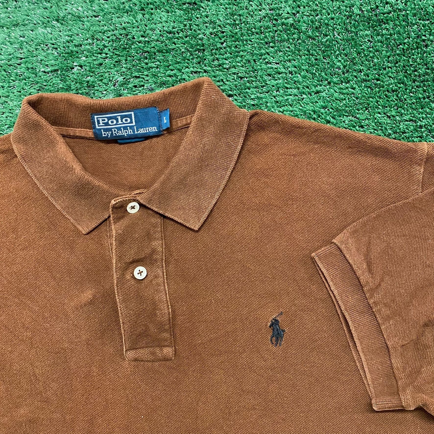 Polo Ralph Lauren Vintage Y2K Essential Tonal Brown Ralph Lauren Polo Shirt Size US L / EU 52-54 / 3 - 2 Thumbnail