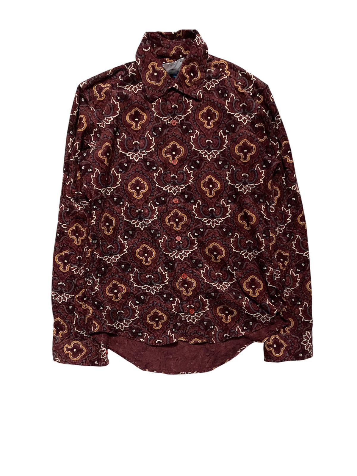 Katharine Hamnett London 2000s Tribal Paisley velour shirt Size US S / EU 44-46 / 1 - 1 Thumbnail
