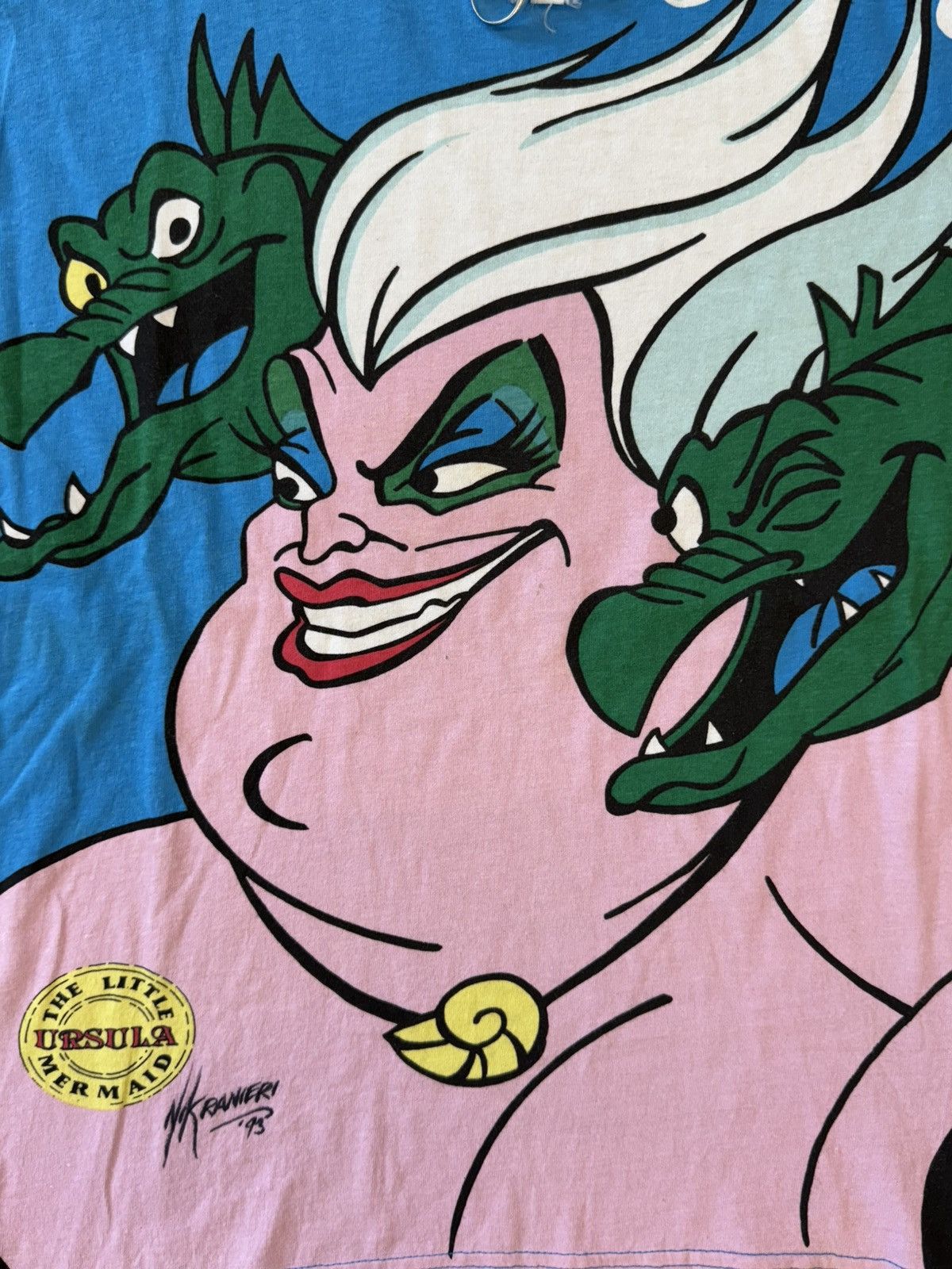 Disney × Vintage 90s Vintage Little Mermaid Ursula Disney Villain Tee Signed Size US XL / EU 56 / 4 - 3 Thumbnail