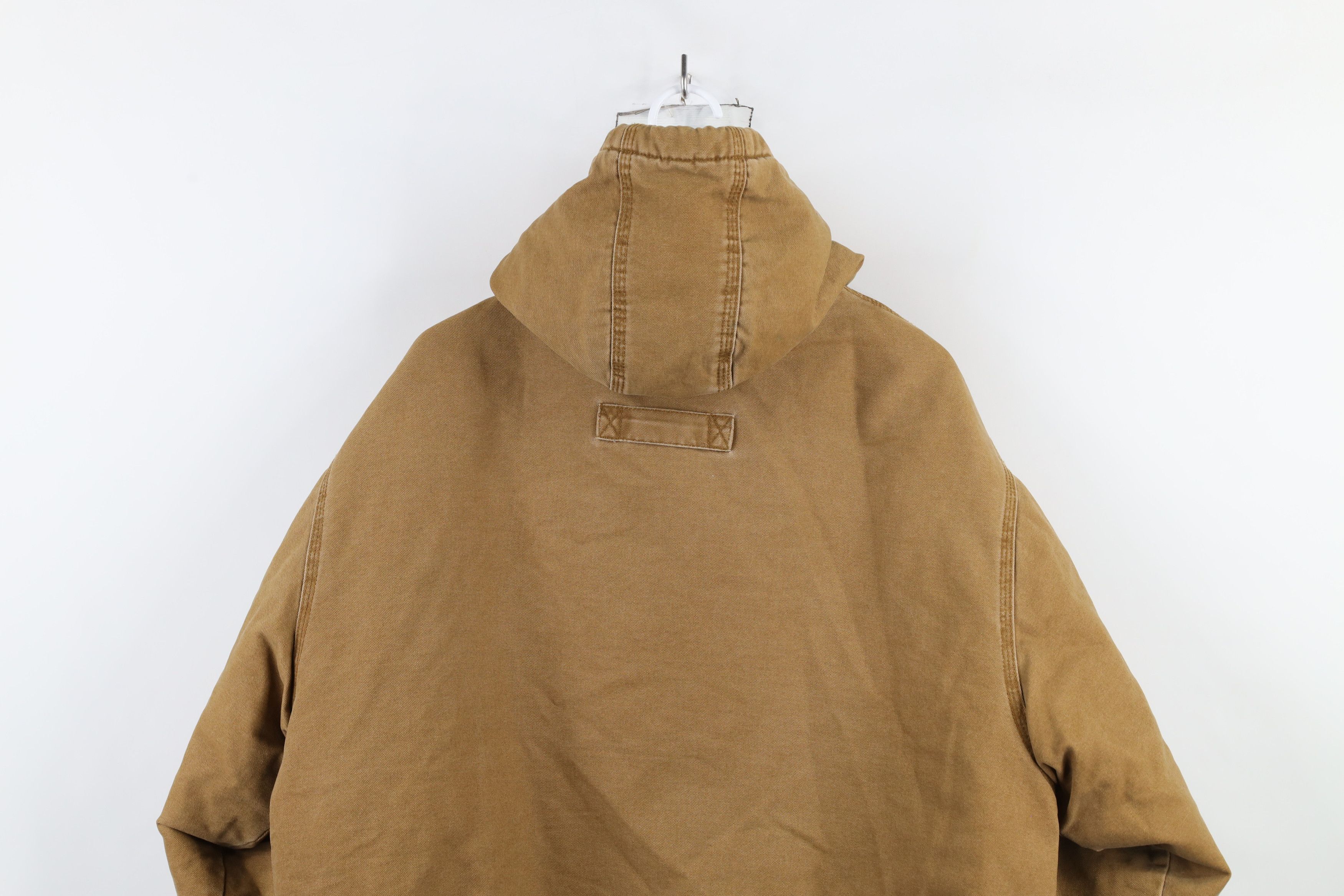 Vintage Vintage 90s Y2K Streetwear Canvas Hooded Jacket Brown Size US L / EU 52-54 / 3 - 15 Thumbnail