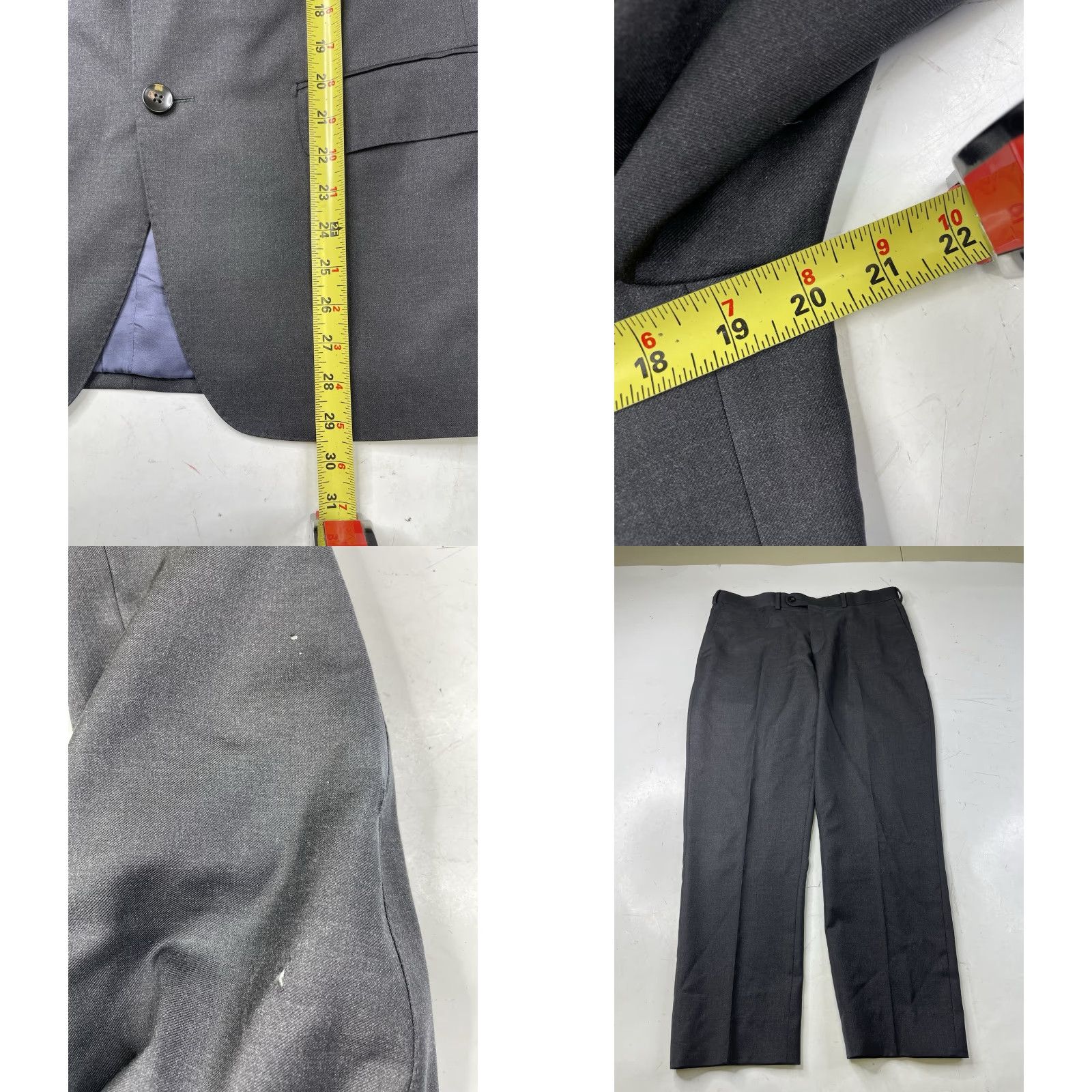 Suitsupply Suitsupply Suit Napoli Blazer Jacket Brescia Pants Wool Gray Mens 38R (2 Piece) Suitsupply Shirt Notch Lapel Double-Vented Two-Button Size 38R - 8 Thumbnail