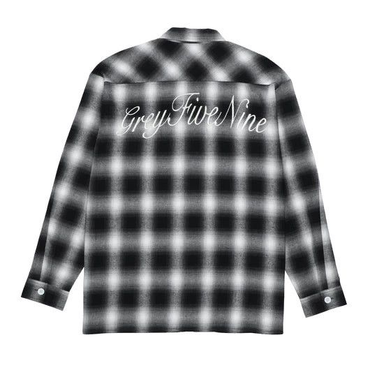 image of Fuck The Population x G59 Records G59 Shadow Plaid Zip-Up Flannel in Grey, Men's (Size XL)