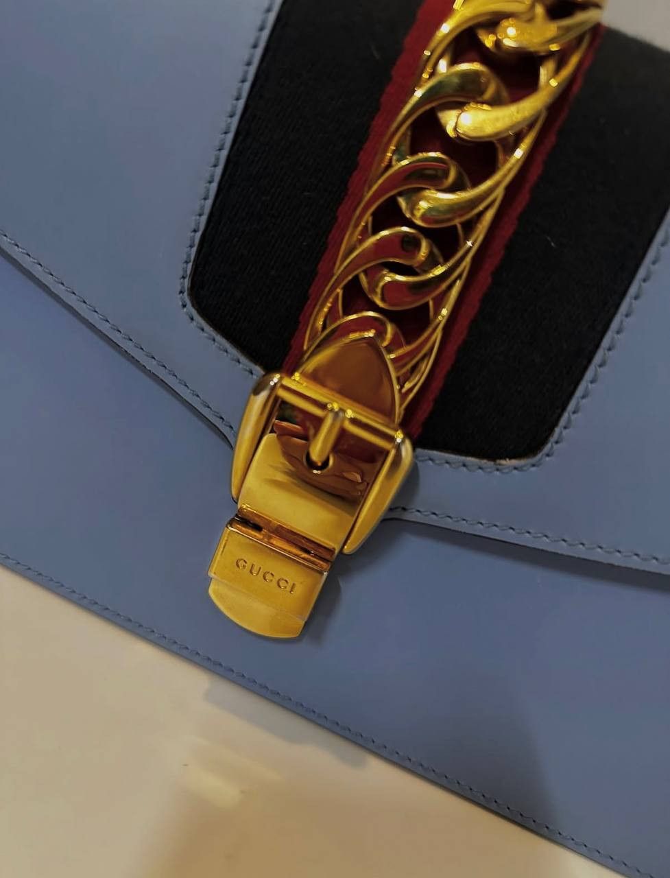 Gucci Gucci Blue Small Sylvie Shoulder Bag (Light blue) Size ONE SIZE - 2 Thumbnail