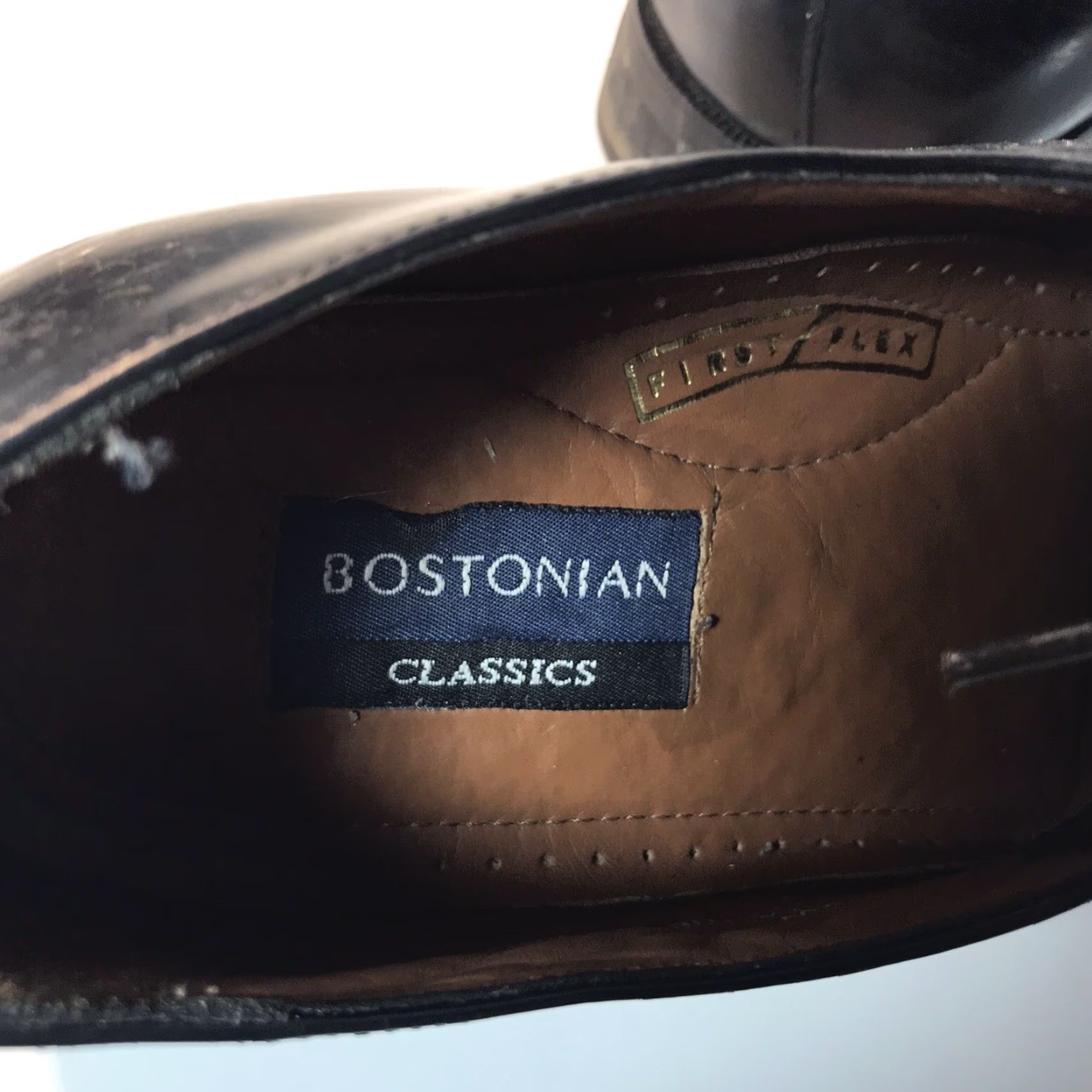 Vintage BOSTONIAN Classics First Flex Black Leather Oxfords Mens 9W Lace Up Dress Shoes Size US 9 / EU 42 - 5 Thumbnail