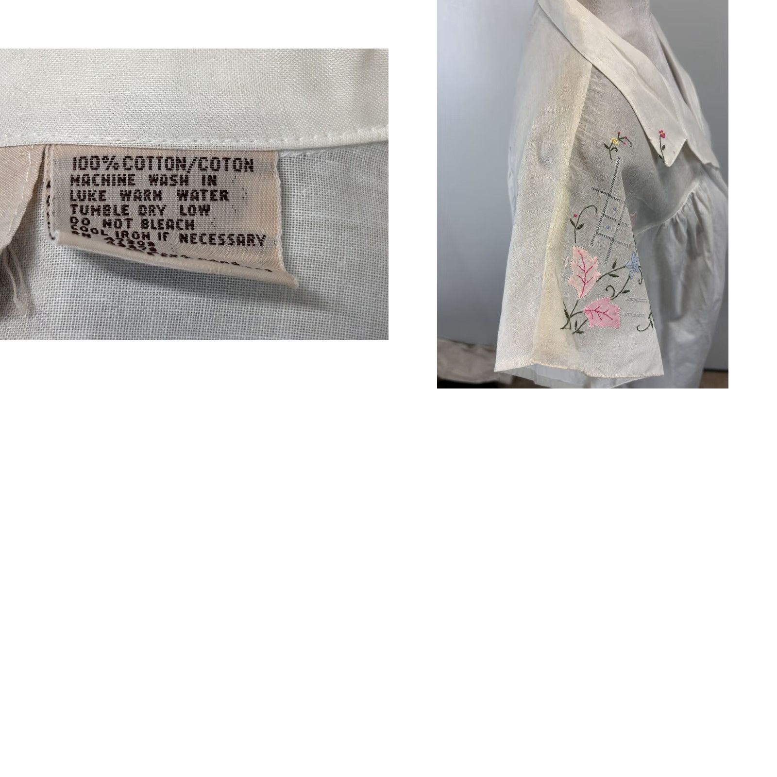 Vintage VINTAGE Cali Div Of Carry Back Floral Embroidered Peasant Blouse Womens Plus 44 White Size M / US 6-8 / IT 42-44 - 8 Thumbnail
