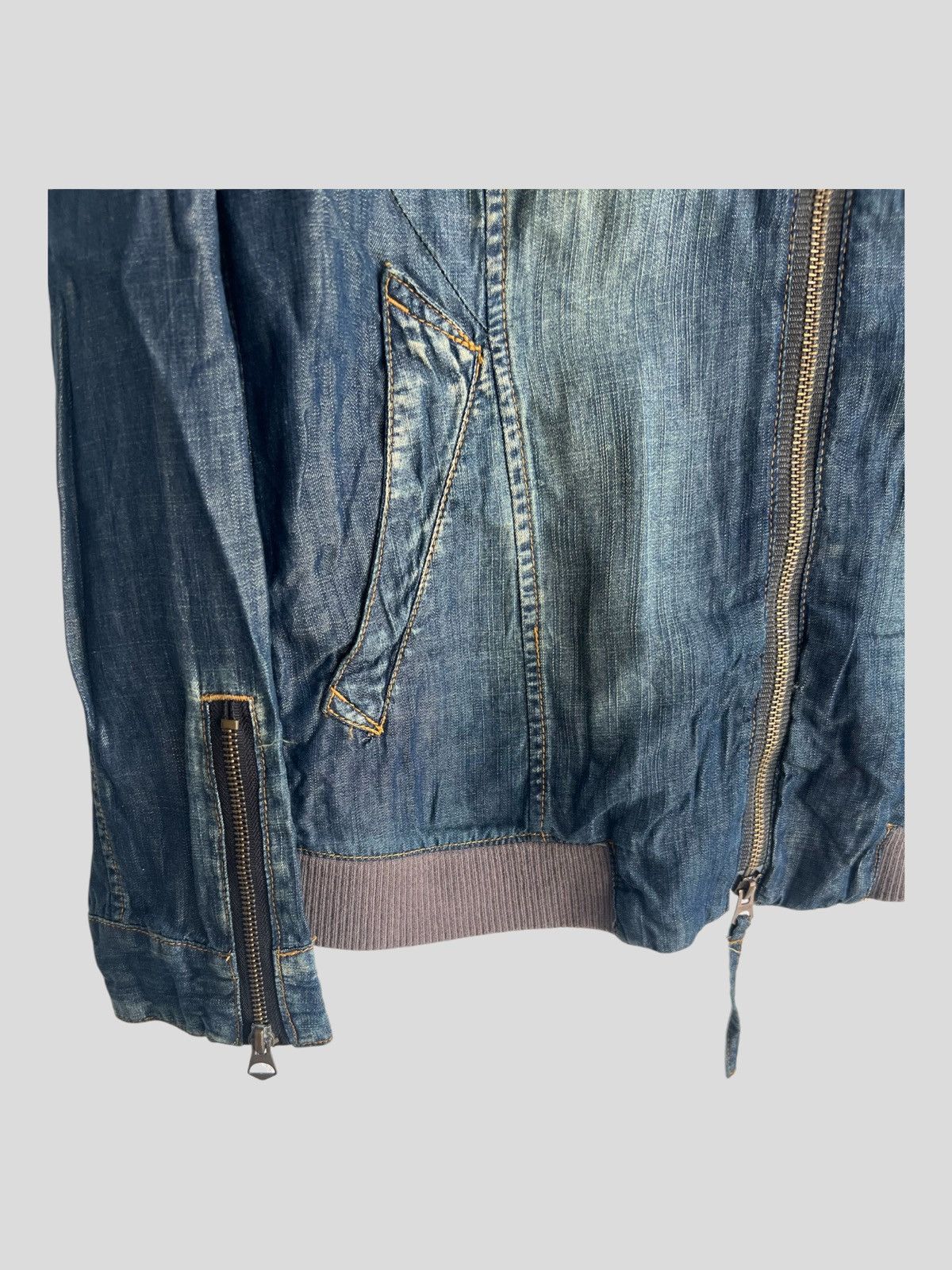 If Six Was Nine Y2K Asymmetrical Zipper Bondage Denim Cafe Racer Jkt PPFM Size US M / EU 48-50 / 2 - 4 Thumbnail