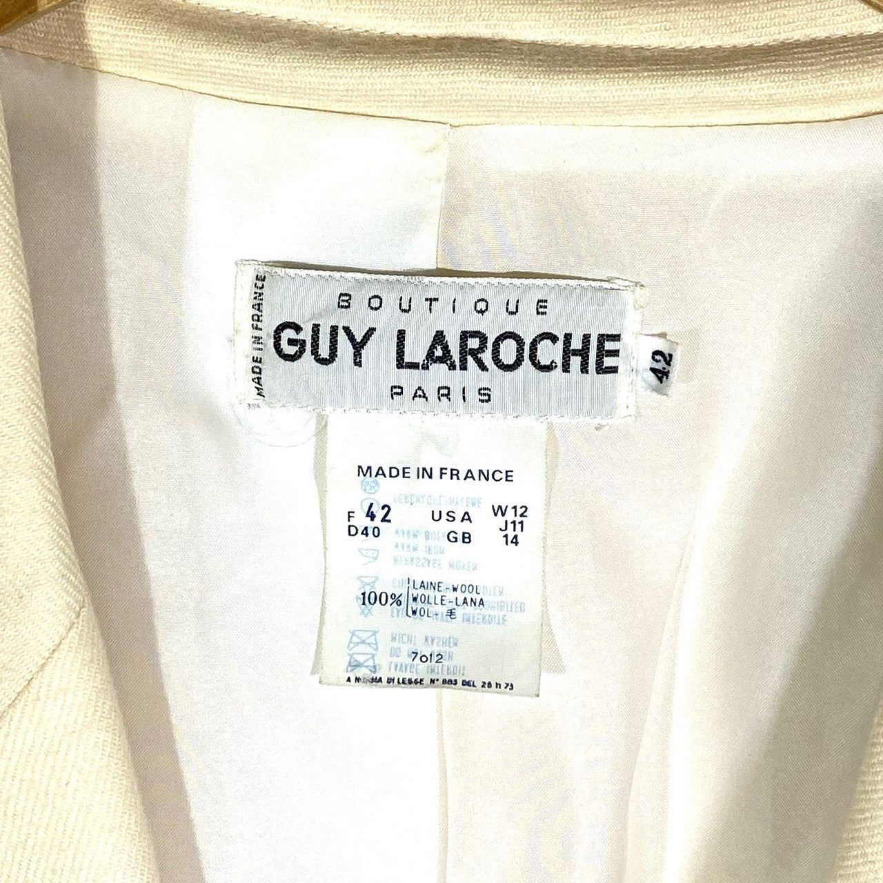 Guy Laroche Veste Blazer Laine Crème Vintage Guy Laroche Boutique Paris Size M / US 6-8 / IT 42-44 - 5 Thumbnail