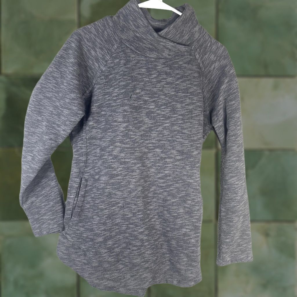 Prana prAna Sweater Tunic Womens Medium Gray Cowl Neck Long Sleeve Knit Pockets Shirt Size M / US 6-8 / IT 42-44 - 1 Thumbnail
