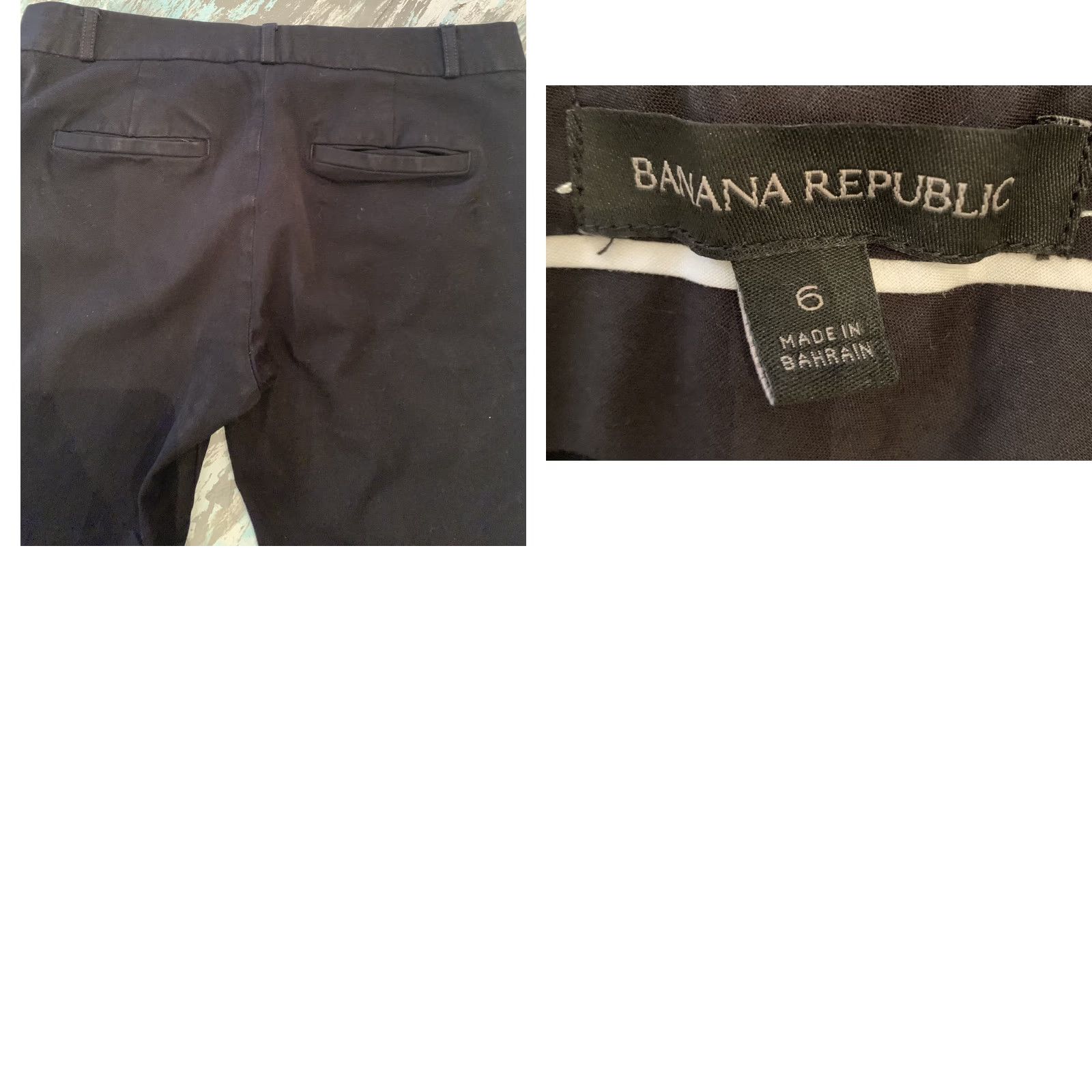 Banana Republic VINTAGE Banana Republic 6 Women's Black Cotton Blend Sloan Dress Pants Crop 24" Inseam Size 28" / US 6 / IT 42 - 8 Thumbnail