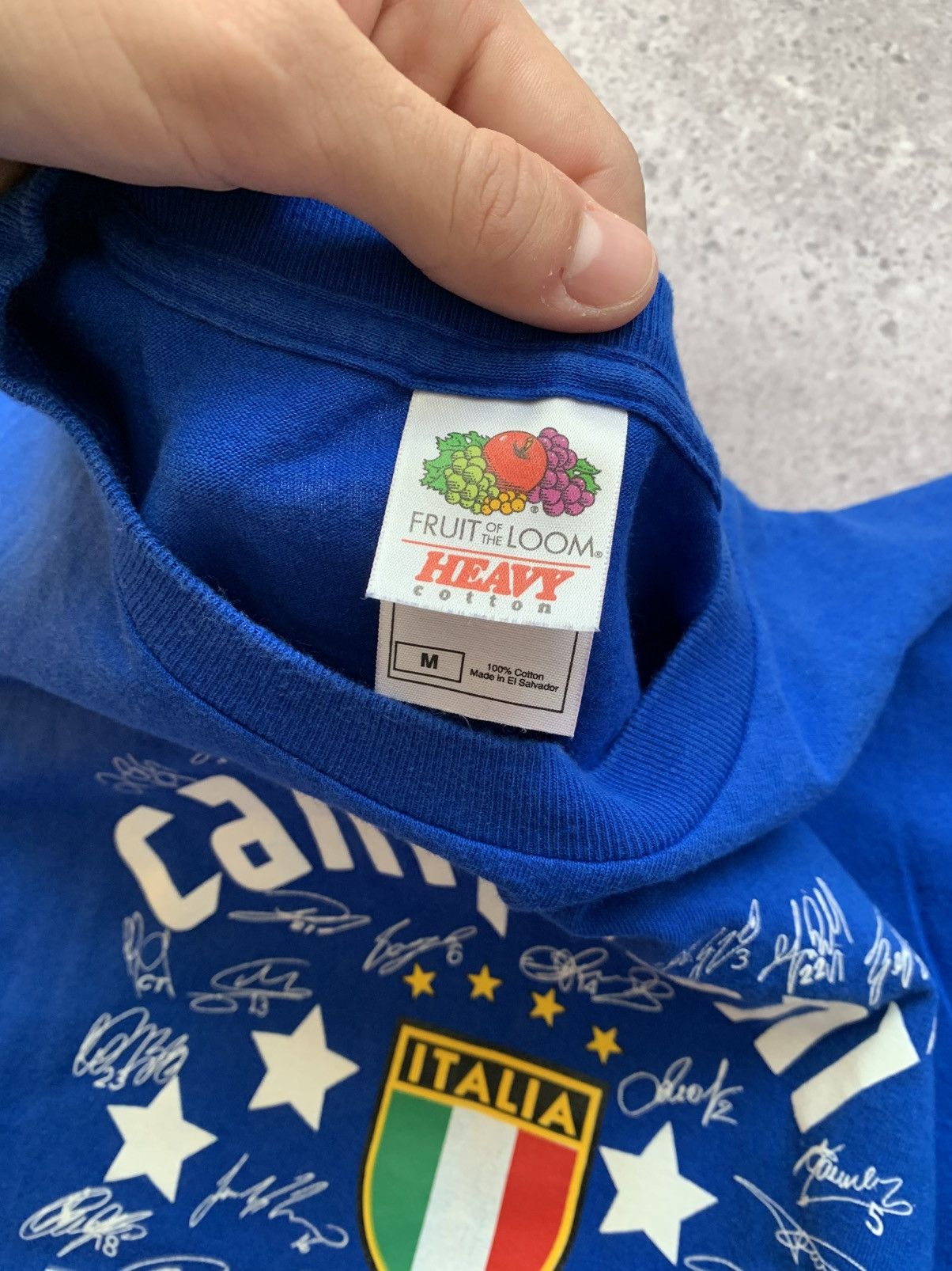 Fruit Of The Loom 🔥 ITALY 2006 CAMPIONI DEL MONDO WORLD CUP CHAMPIONS T-SHIRT Size US M / EU 48-50 / 2 - 5 Thumbnail