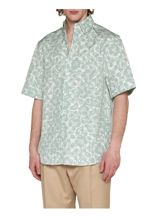 Lanvin BNWT SS23 LANVIN MINT FLOWERS SHORT SLEEVE SHIRT 39 Size US M / EU 48-50 / 2 - 12 Thumbnail
