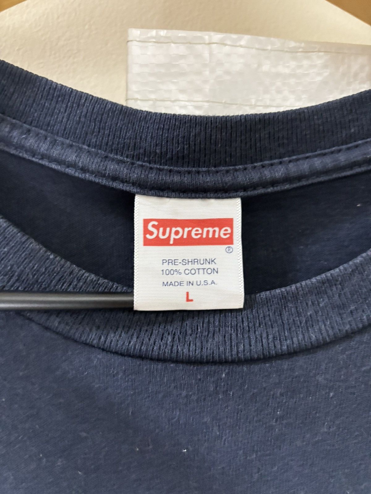 Supreme Supreme Dollar Tee Navy FW17 Size US L / EU 52-54 / 3 - 3 Thumbnail