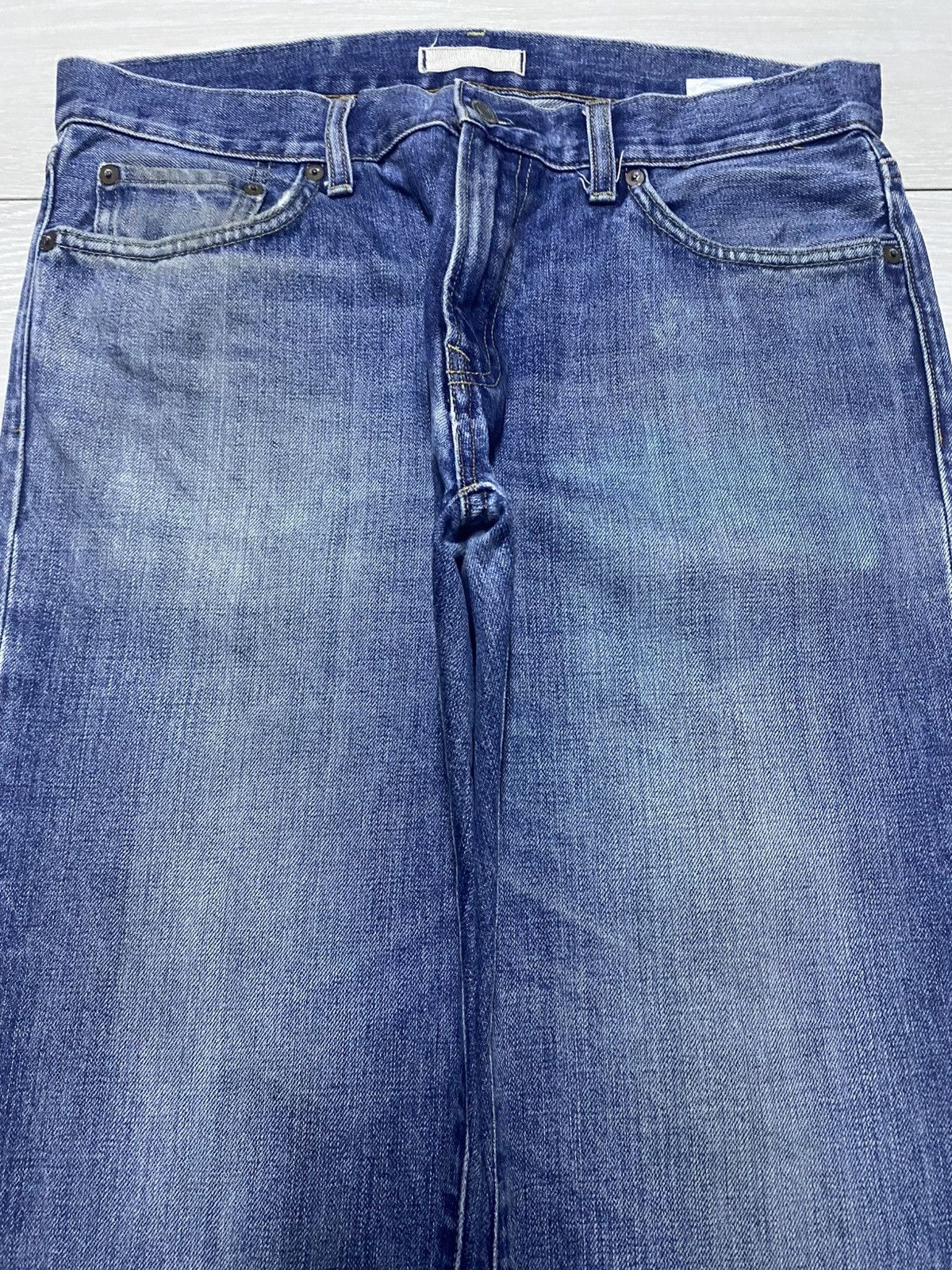 Takashi Murakami × Uniqlo Vintage Uniqlo UJ Faded Wash Distressed Loose Jeans Size US 33 - 3 Thumbnail