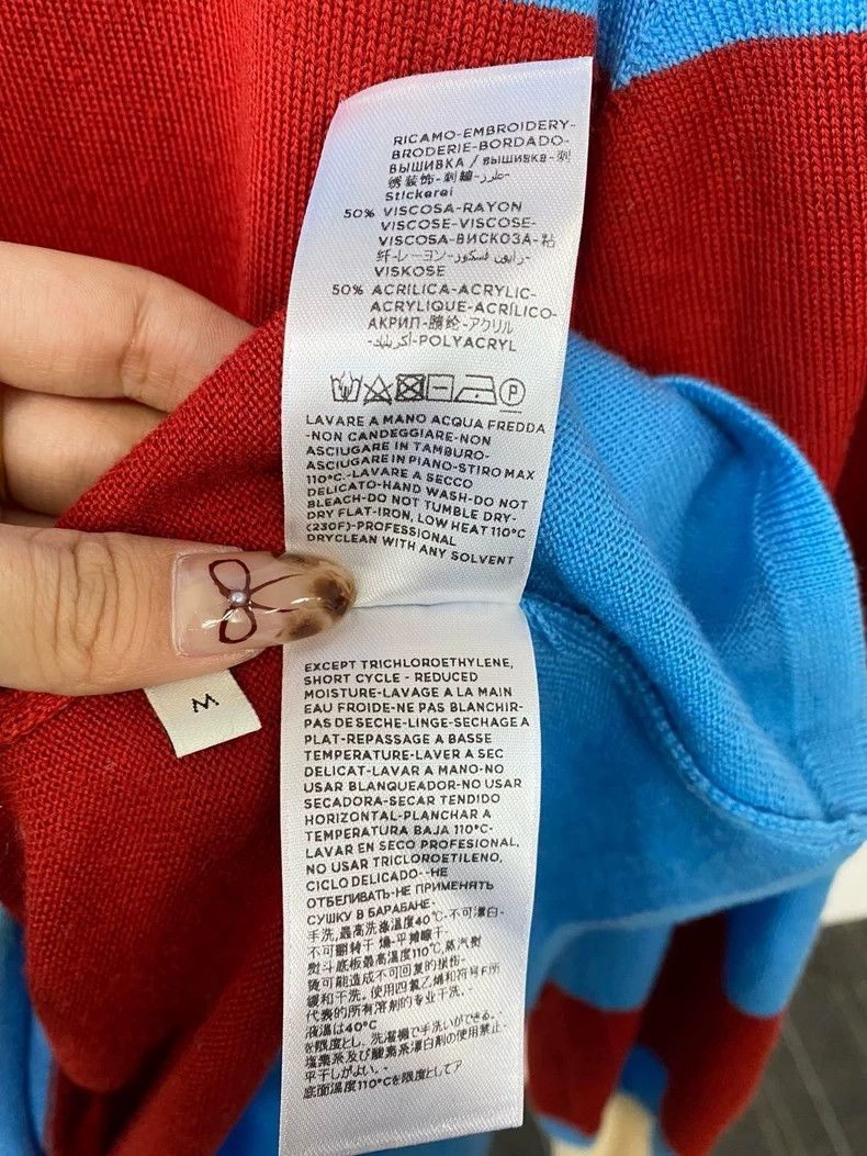 Gucci Gucci Red and blue color-blocked long-sleeved sweater 2502- Size US M / EU 48-50 / 2 - 5 Thumbnail