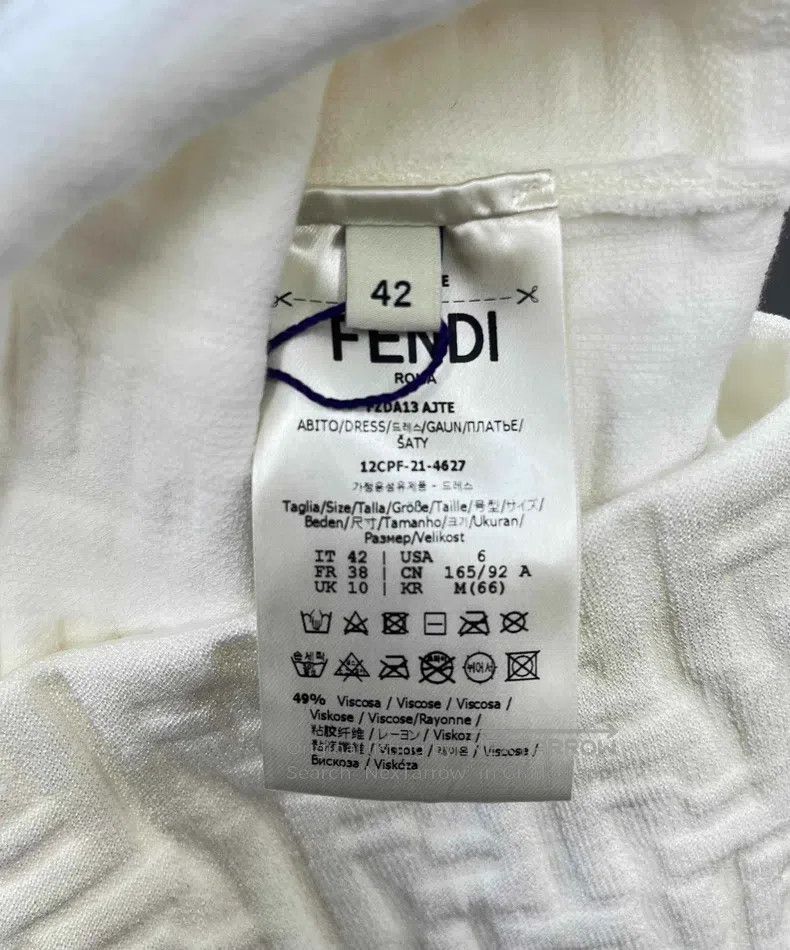 Fendi Fendi White Monogram Embossed Logo Knit Dress Size S / US 4 / IT 40 - 5 Thumbnail