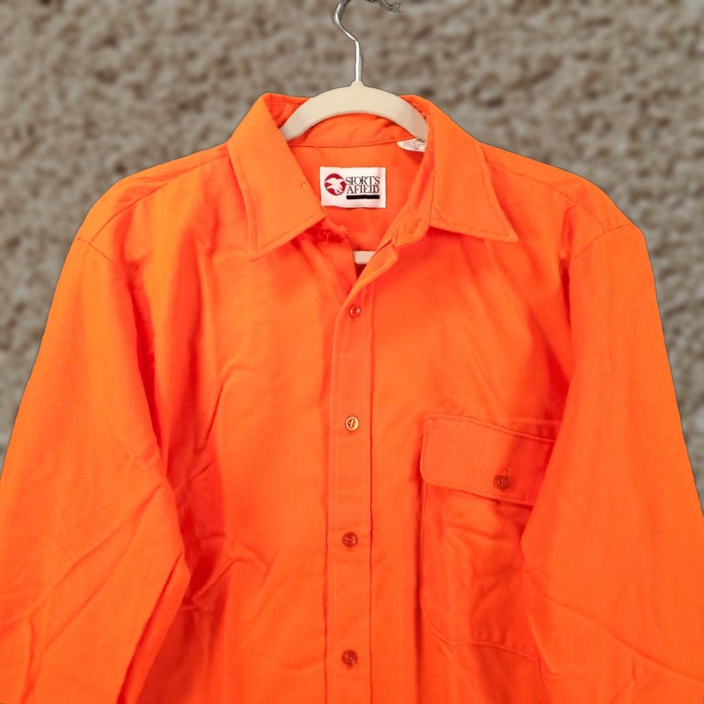 Hunter VINTAGE Sports Afield Shirt Button-Up Flannel Orange Medium Men’s Size US M / EU 48-50 / 2 - 1 Thumbnail