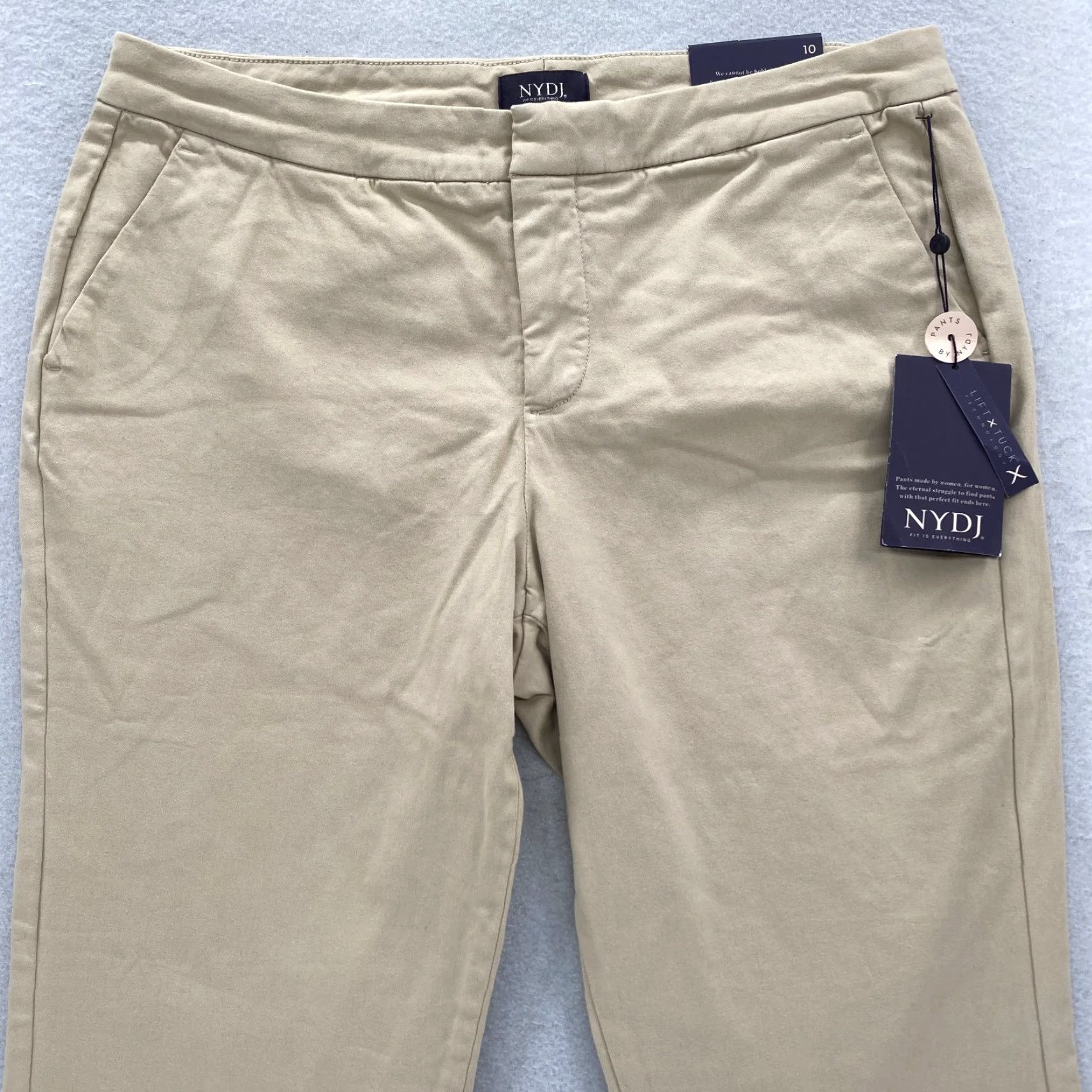 NYDJ NYDJ Everyday Trouser Pants Women's 10 Khaki Beige Stretch Casual Preppy Career Chino Pants Shirt Size 32" / US 10 / IT 46 - 2 Thumbnail