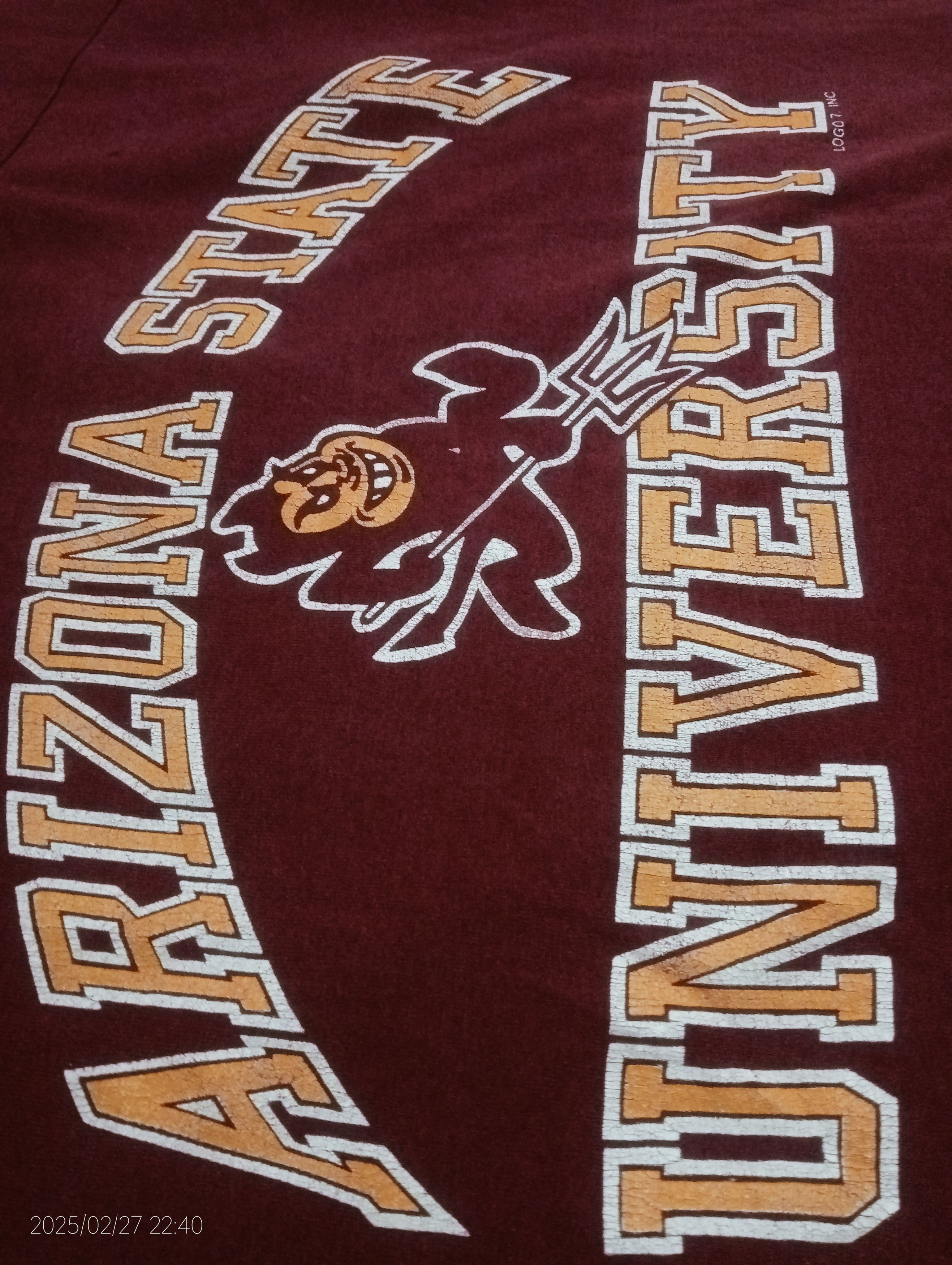 Logo 7 Vintage '90s Logo 7 Single Stitch Arizona State Uni. Tee USA Size US XL / EU 56 / 4 - 4 Thumbnail