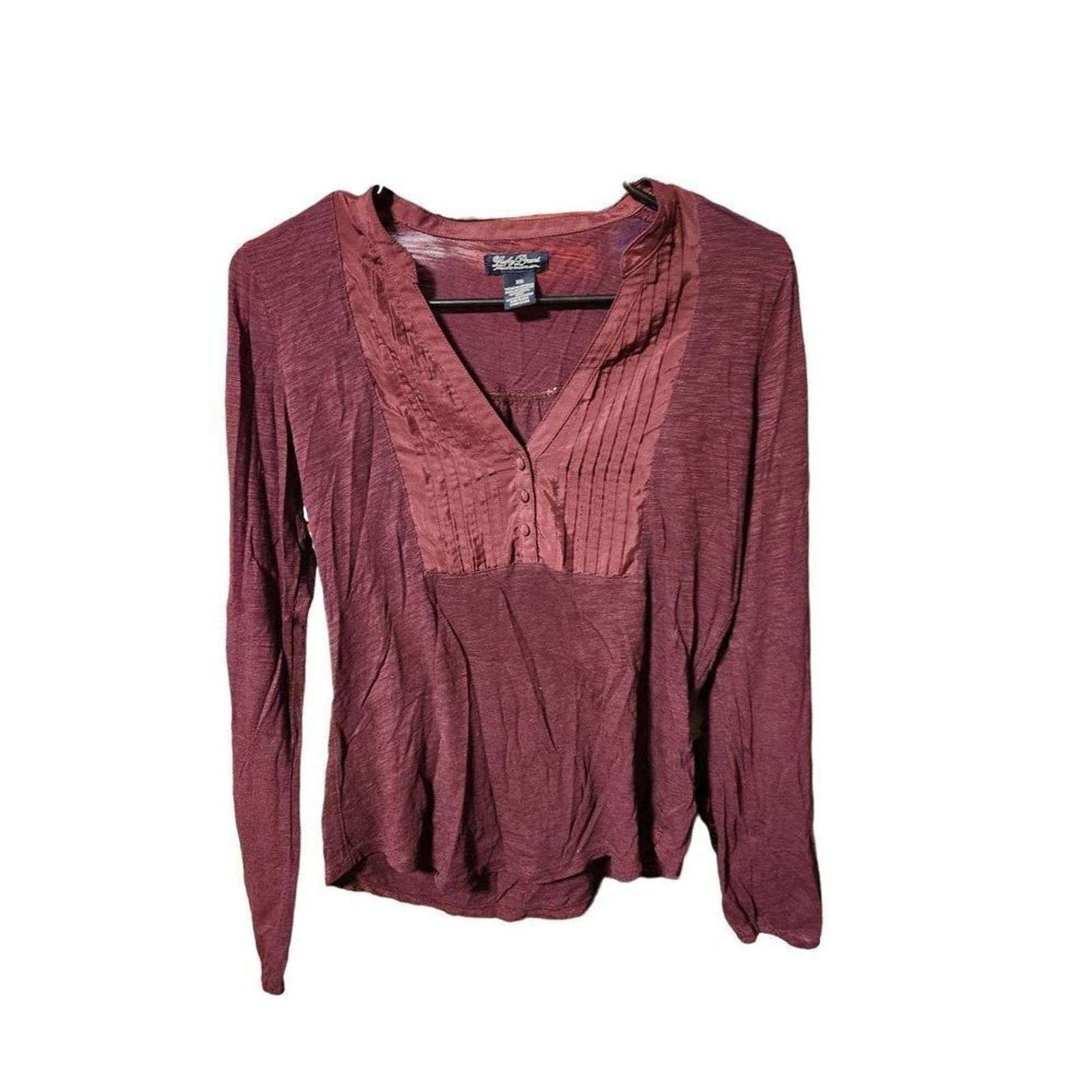 Lucky Brand Lucky brand XS live in love ❤️ top long sleeve burgundy Size XS / US 0-2 / IT 36-38 - 5 Thumbnail
