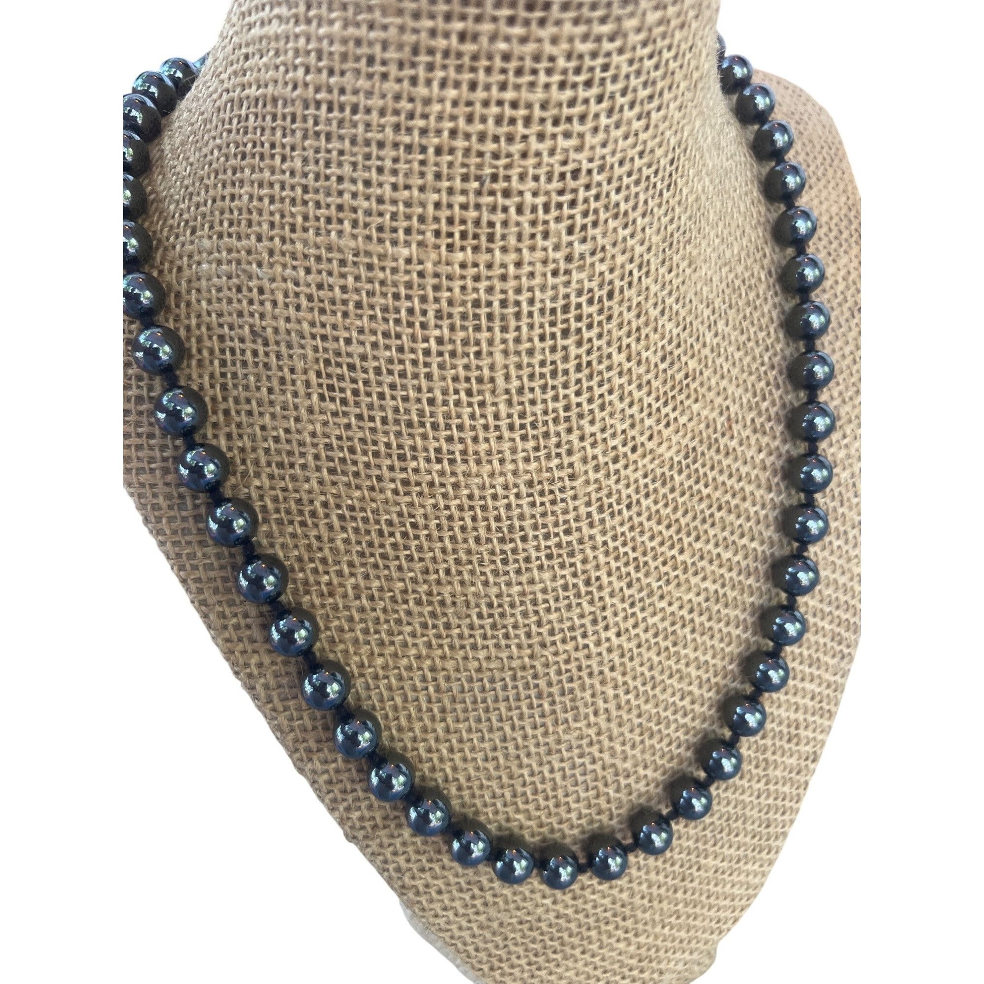 Other Vintage Estate Metallic Hematite Bead Necklace Knotted Betww Size ONE SIZE - 2 Thumbnail