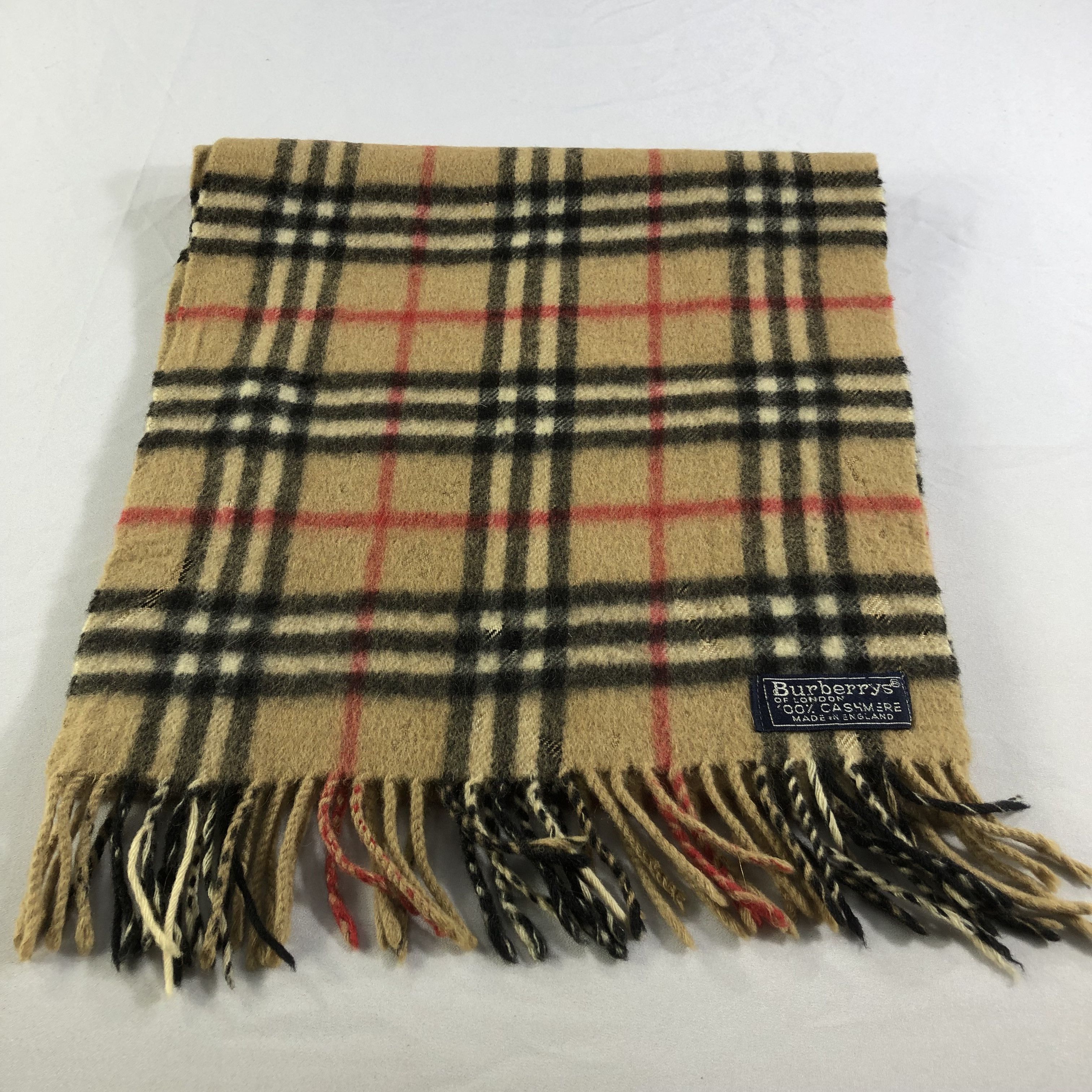 Burberry Burberrys Tan Nova Check Cashmere Scarf Muffler V1514 Size ONE SIZE - 3 Thumbnail