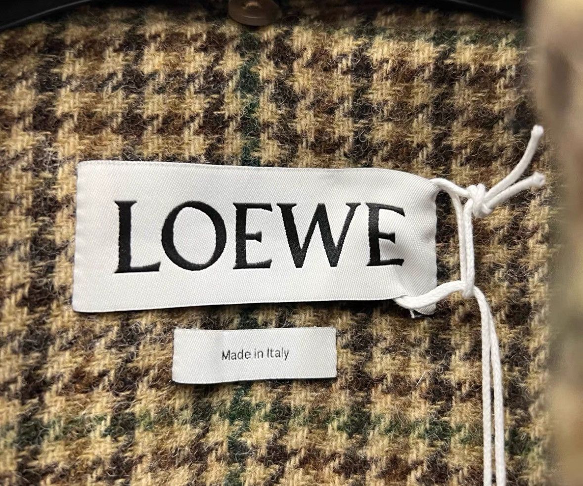 Loewe LOEWE Brown houndstooth patchwork fur coat Size XXS / US 00 / IT 34 - 4 Thumbnail