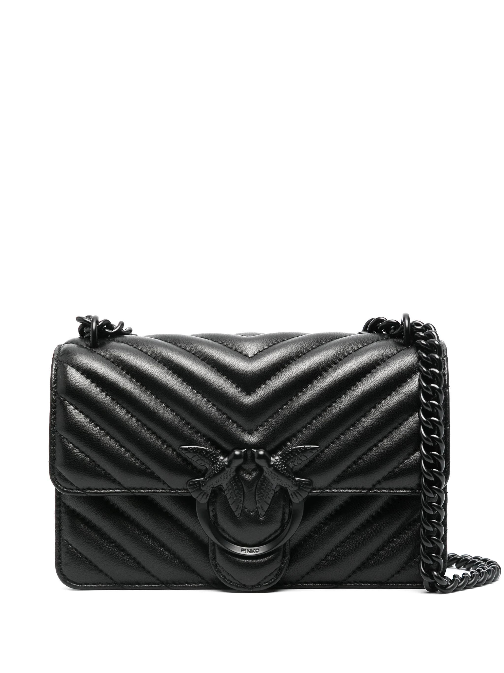 Pinko o1s22i1n0824 Size: OS / Chevron Mini Love Bag in Black Size ONE SIZE - 1 Thumbnail