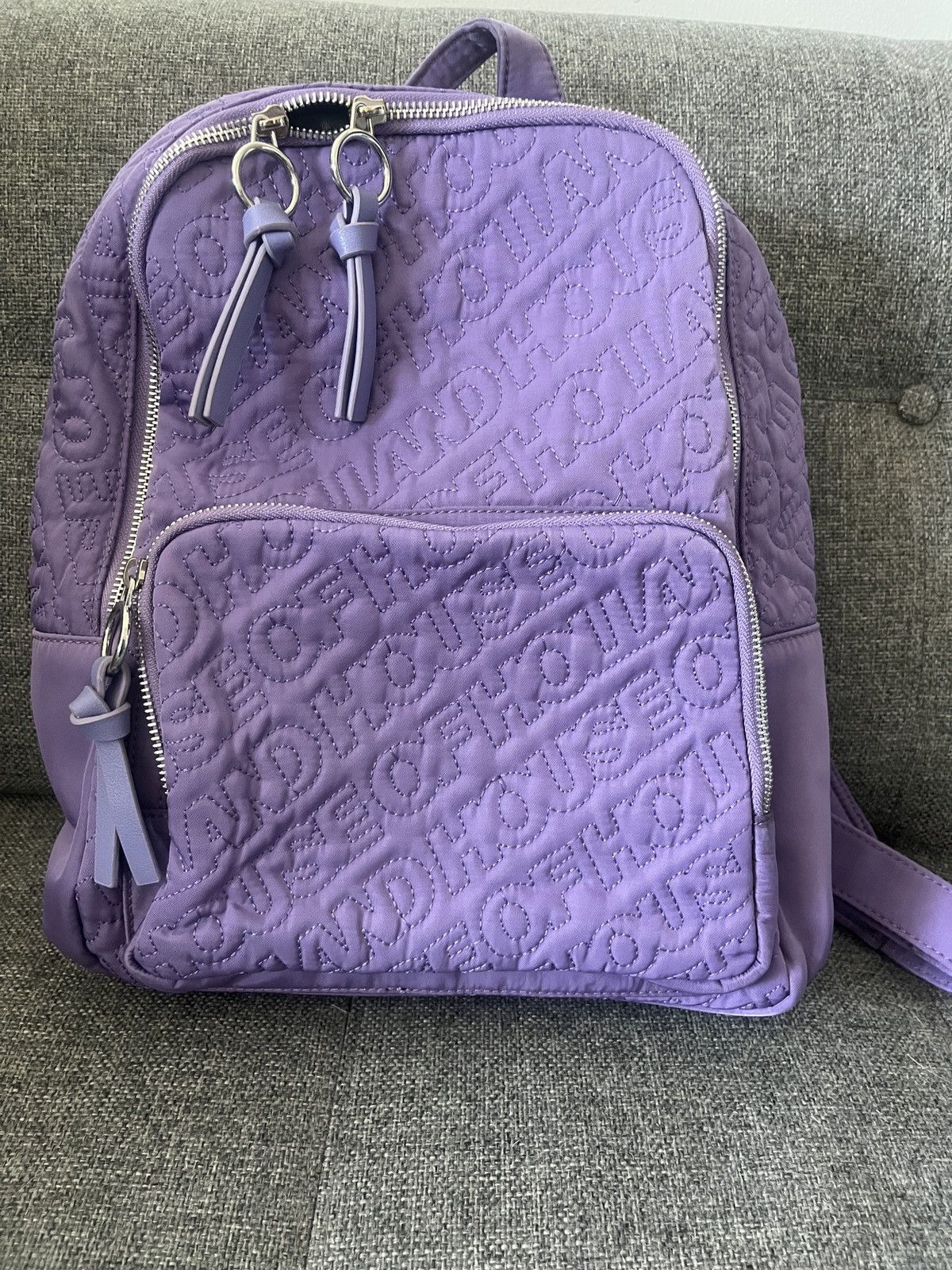 House Of Holland House of Holland Quilted Logo Backpack Purple Size ONE SIZE - 1 Thumbnail