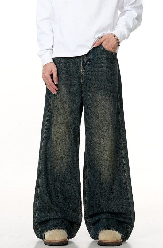 Jean American retro men's loose casual blue straight jeans Size US 32 / EU 48 - 1 Thumbnail