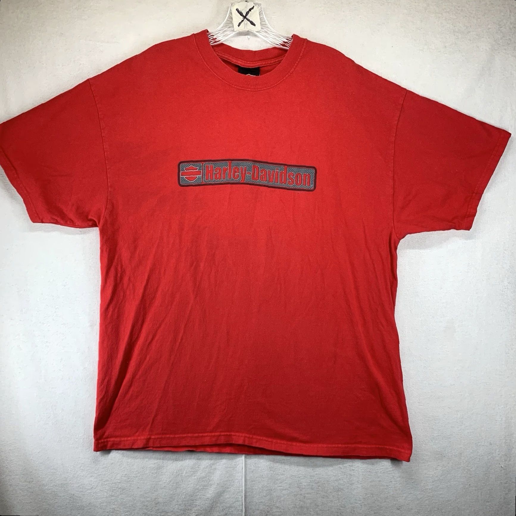 Hanes Vintage Harley Davidson T-Shirt Men XL Red 90s Motorcycle Biker Graphic Crew Neck Double-Sided Heavyweight Size US XL / EU 56 / 4 - 3 Thumbnail