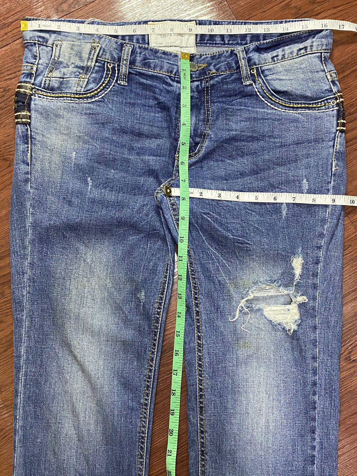 Japanese Brand Japanese Brands Lolita Y2K Distressed Skinny Jeans Size US 32 / EU 48 - 11 Thumbnail
