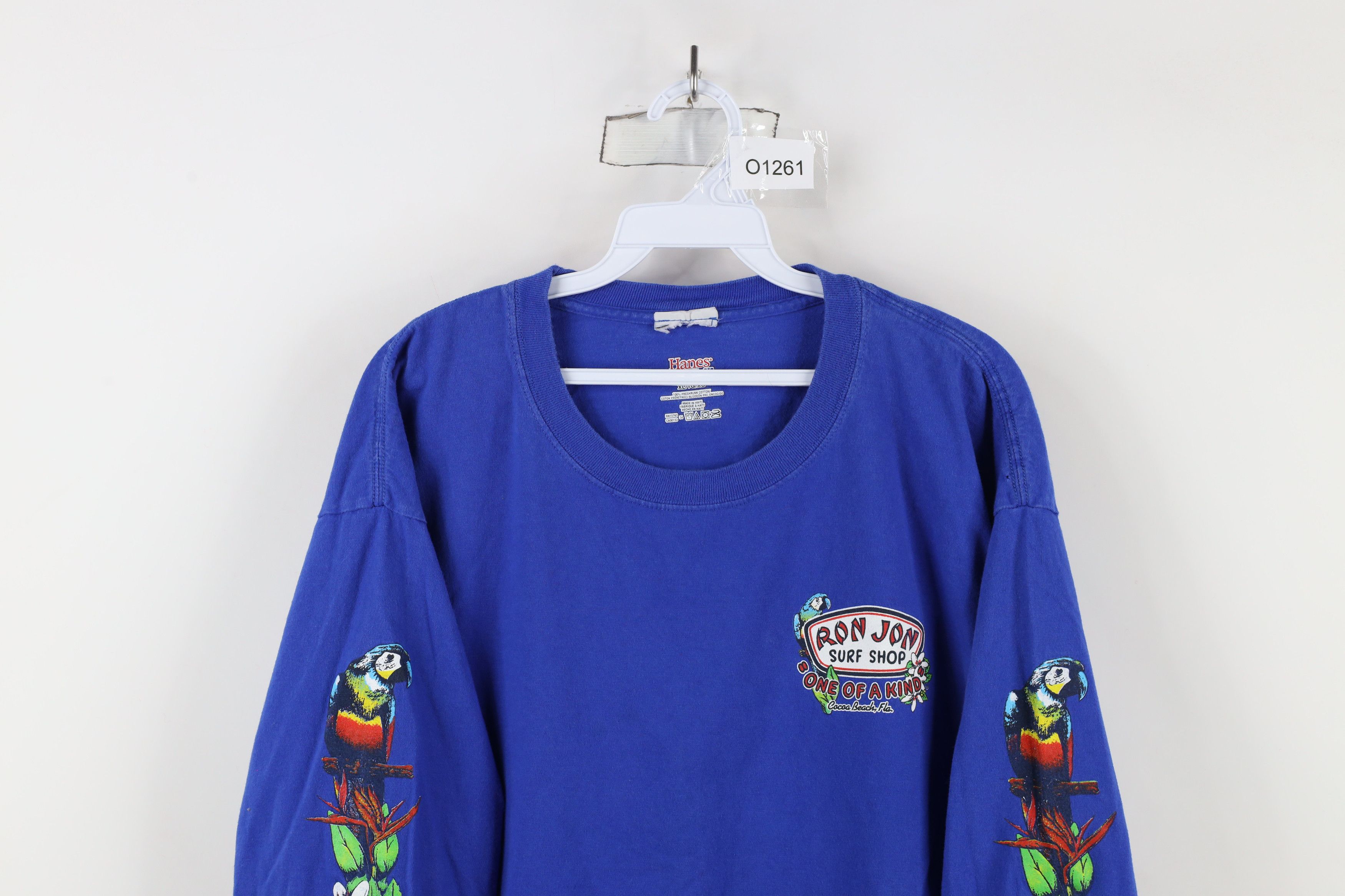 Vintage Vintage Ron Jon Surf Shop Flower Parrot Long Sleeve T-Shirt Size US XL / EU 56 / 4 - 2 Thumbnail