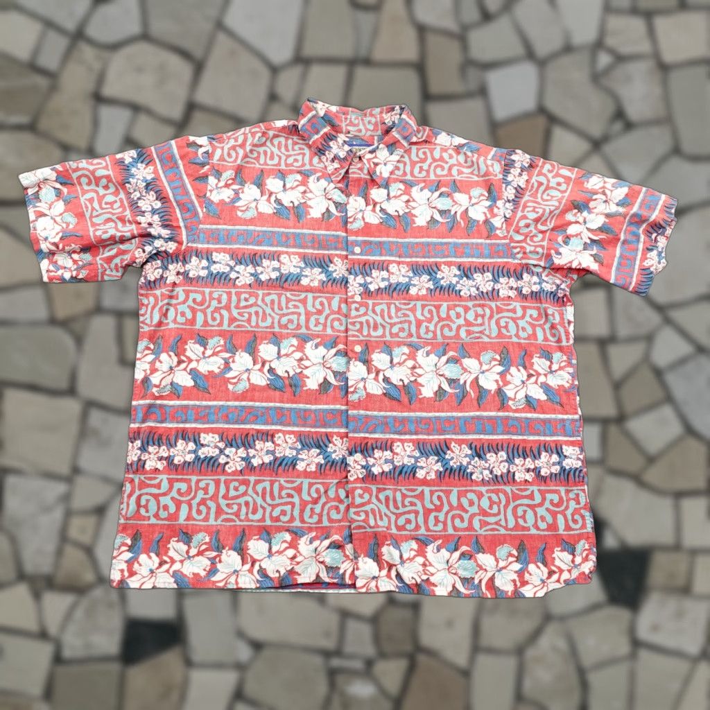 Reyn Spooner VINTAGE Reyn Spooner Shirt Mens Large Red Floral Hawaiian Aloha Button-Up Short Sleeve Colared Cotton Size US M / EU 48-50 / 2 - 1 Thumbnail