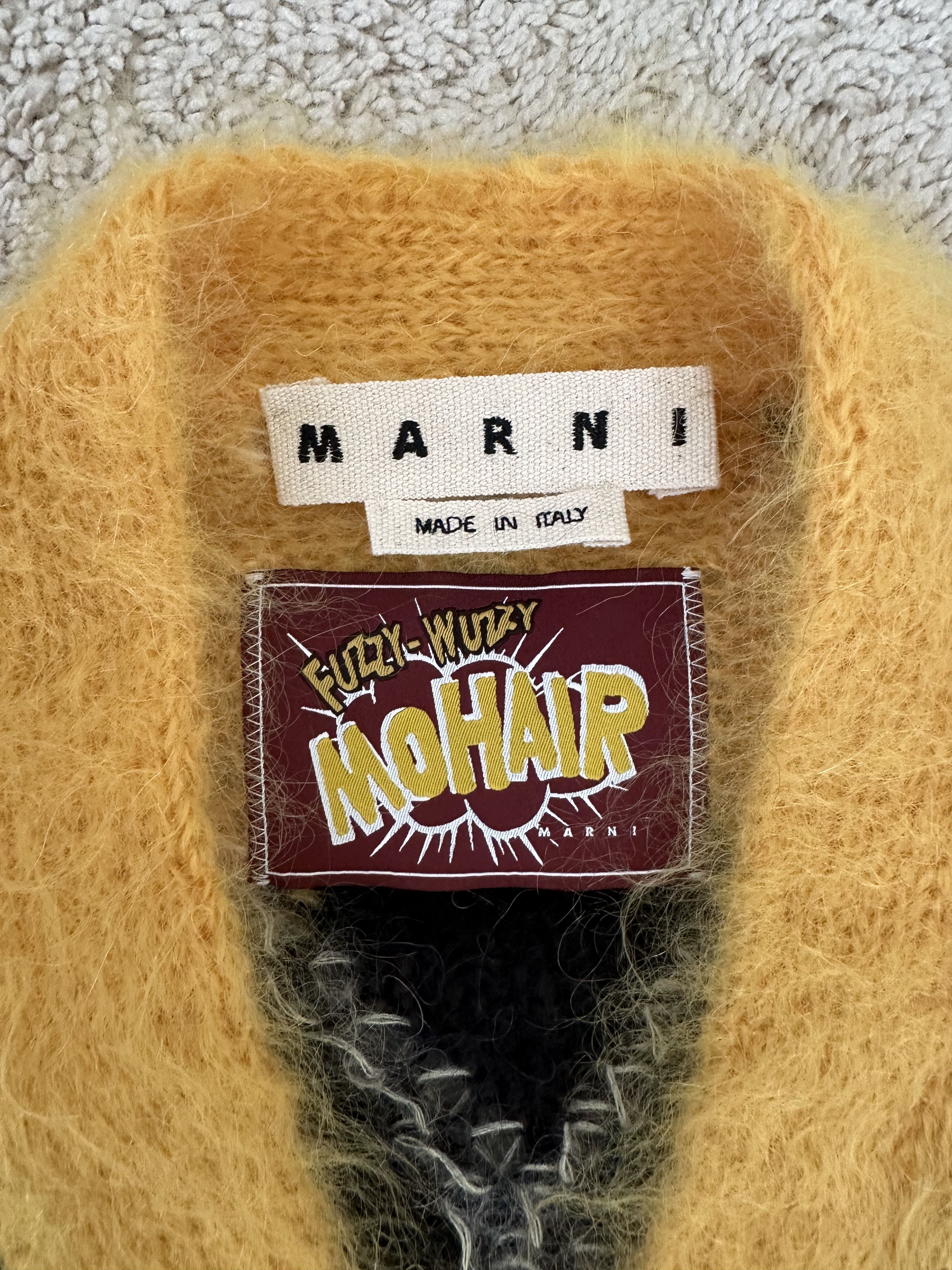 Marni Marni Yellow Mohair Argyle Cardigan Size US S / EU 44-46 / 1 - 2 Thumbnail