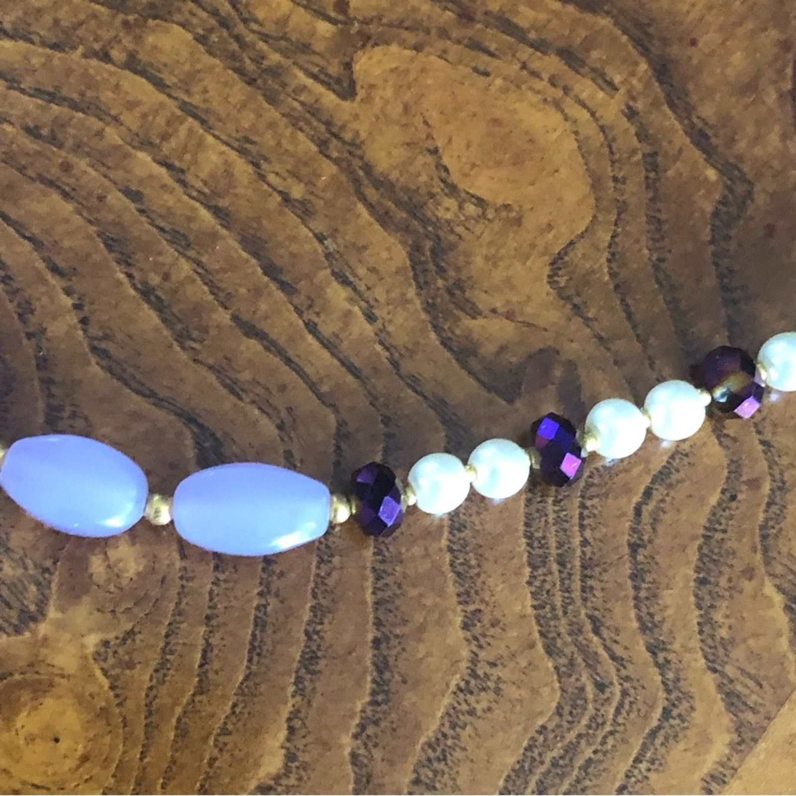 Handmade Handcrafted repurpose kyanite and amethyst Pearl necklace Size ONE SIZE - 9 Thumbnail