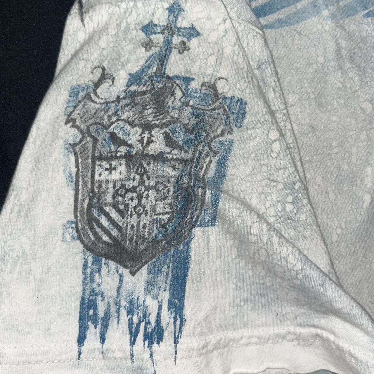 Affliction × Vintage Vintage Y2K 2000s Affliction Cyber Goth Skull Distressed Tee Size US XL / EU 56 / 4 - 8 Thumbnail