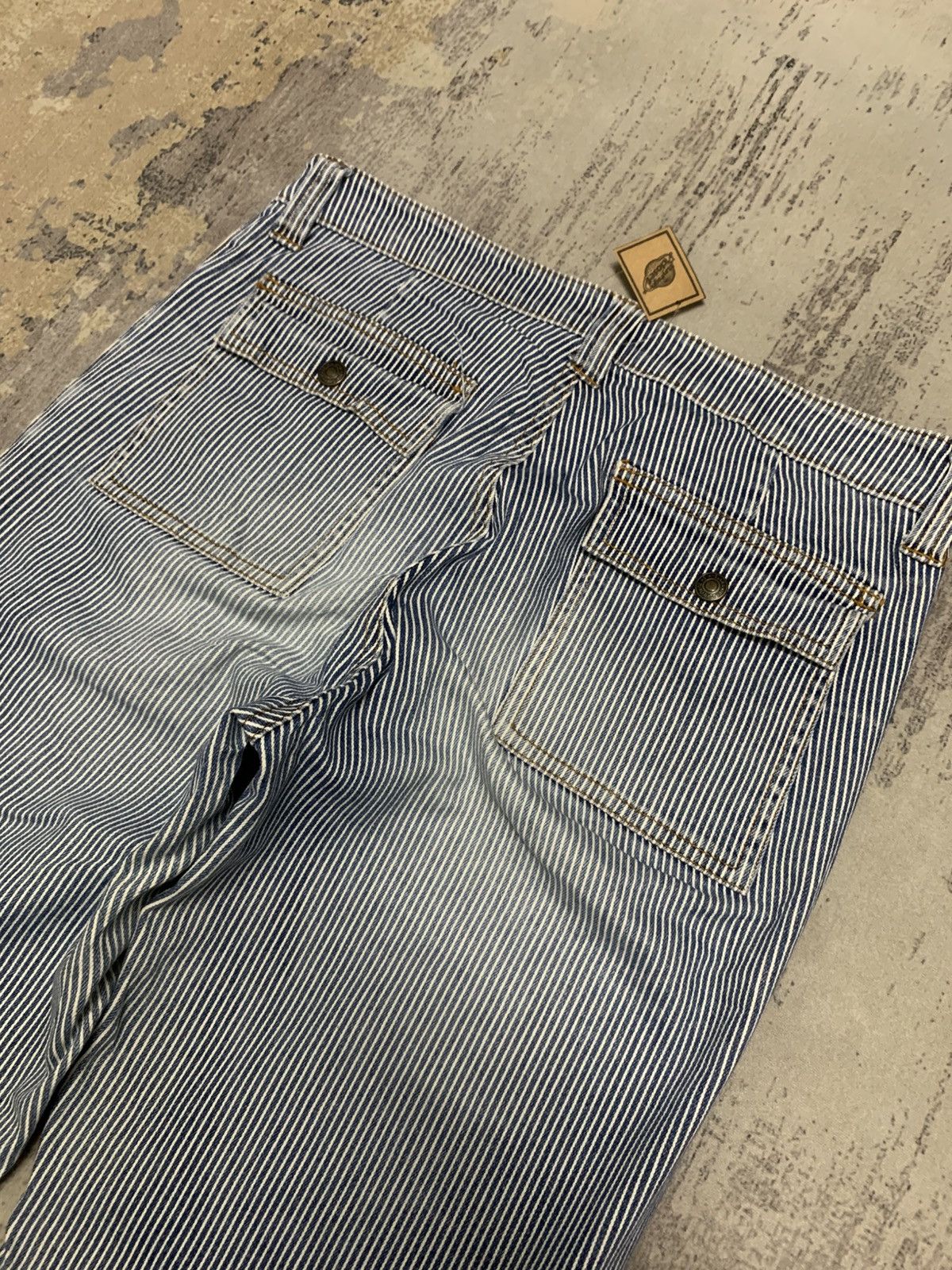 Japanese Brand Flared Lib-Ase Japan Hickory Striped Bush Pant Jeans Size US 31 - 9 Thumbnail