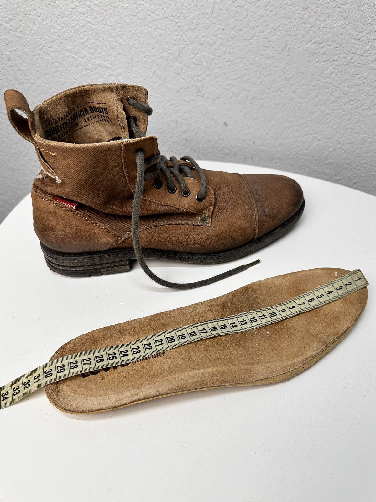 14th Addiction Combat Levi’s brown leather boots vintage Guidi Handmade GOA Size US 11 / EU 44 - 13 Thumbnail