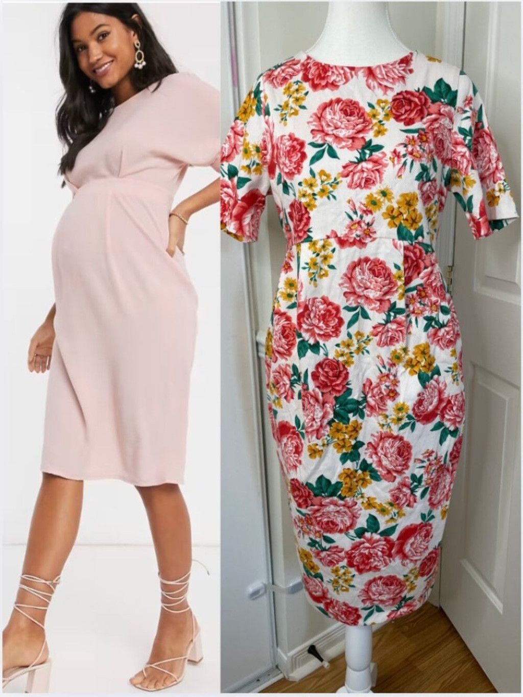 Asos NWT ASOS Maternity Wiggle Floral Midi Dress 6 Size M / US 6-8 / IT 42-44 - 1 Thumbnail