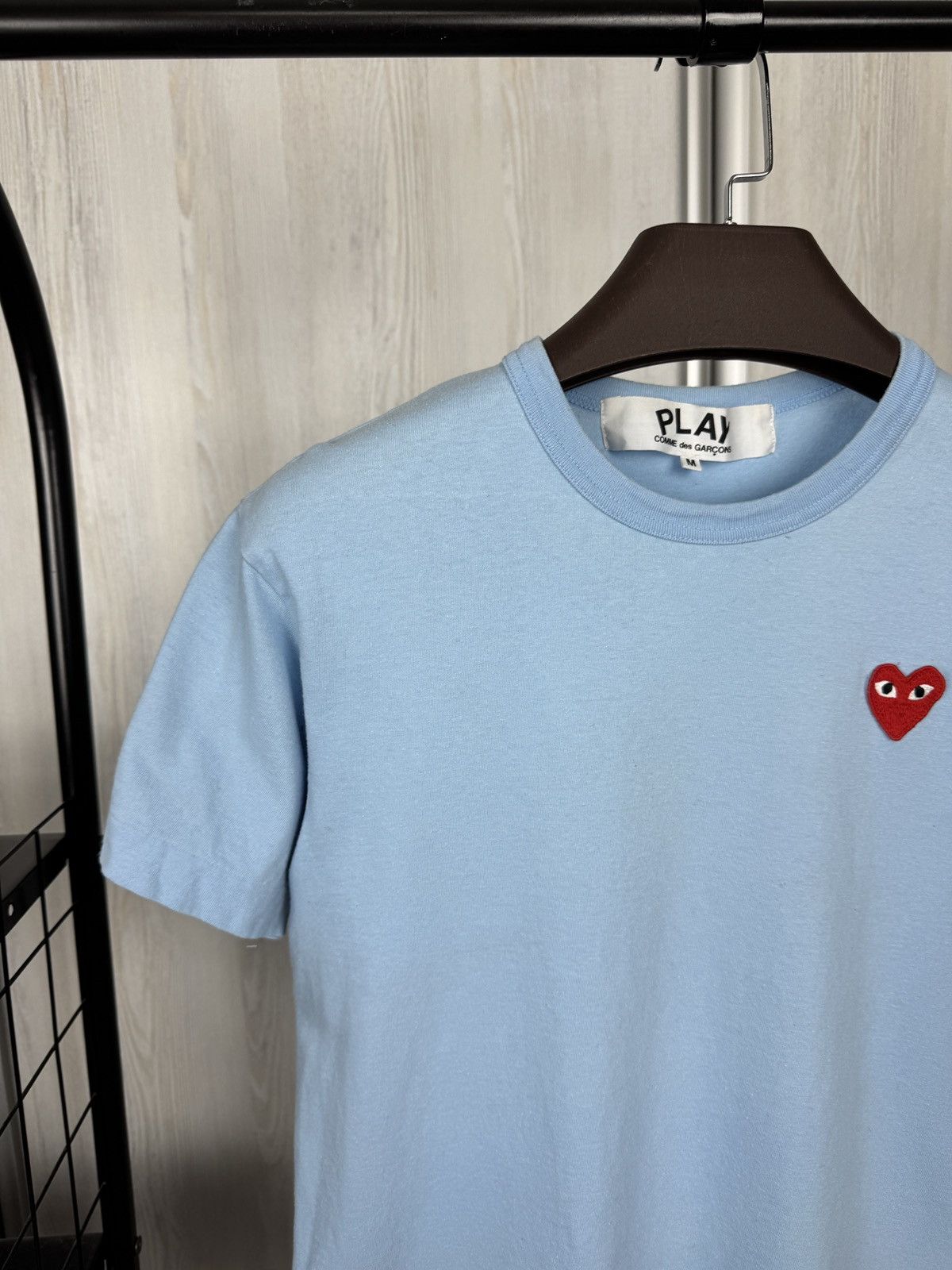 Comme des Garcons PLAY COMME des GARCONS PLAY Red Heart Blue Mens Cotton Tee Japan Size US M / EU 48-50 / 2 - 3 Thumbnail