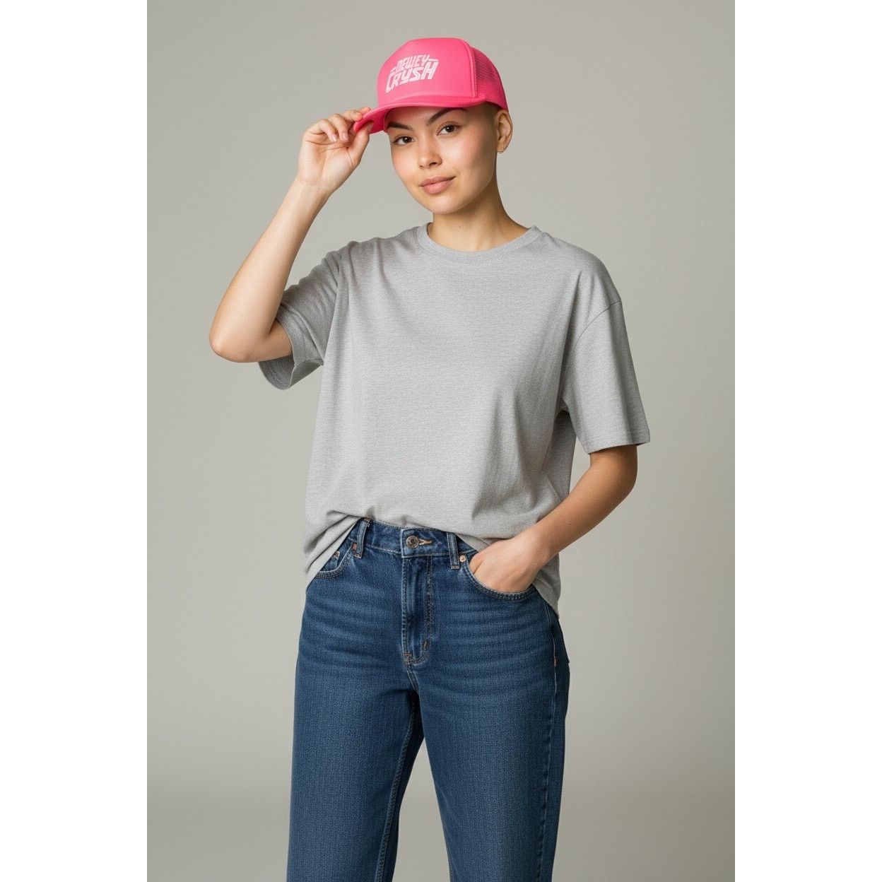 Other Dewey Crush Pink Trucker Hat Mesh Snapback Cap – Hit Wear Size ONE SIZE - 2 Thumbnail