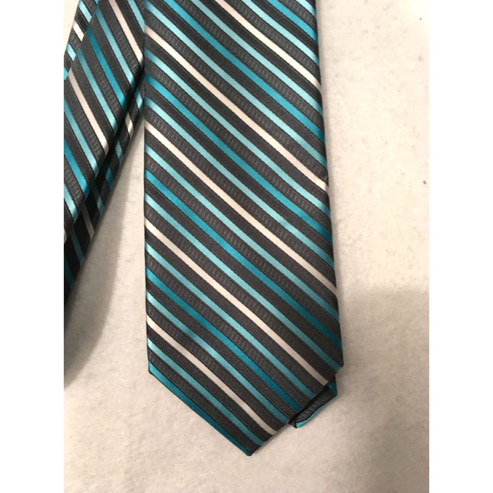 Nicole Miller Nicole Miller Necktie blue gray Stripes Silk Formal Neck Tie power 100% Size ONE SIZE - 2 Thumbnail