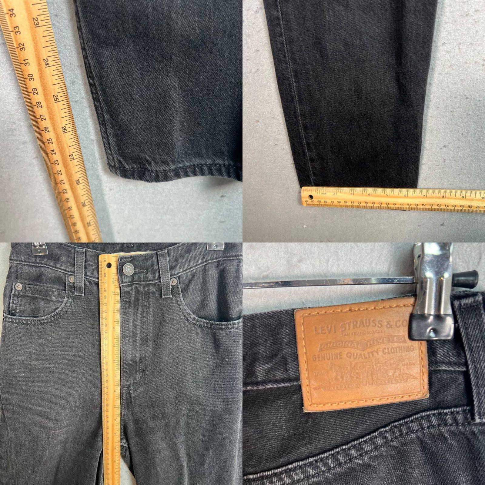 Levi's VINTAGE Levis Jeans 70s High Slim Straight Black Womens Size 26 x 31 Cotton Blend Denim Size 26" / US 2 / IT 38 - 8 Thumbnail