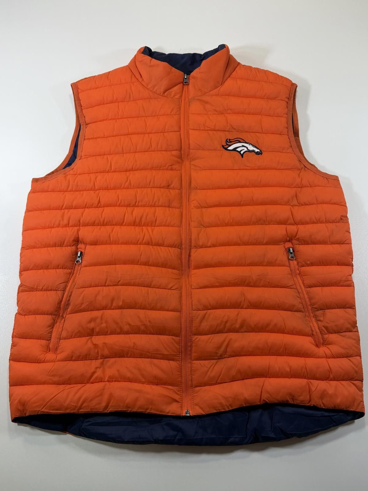 Unknown London Orange Puffer Vest with Denver Broncos Logo Size US L / EU 52-54 / 3 - 1 Thumbnail