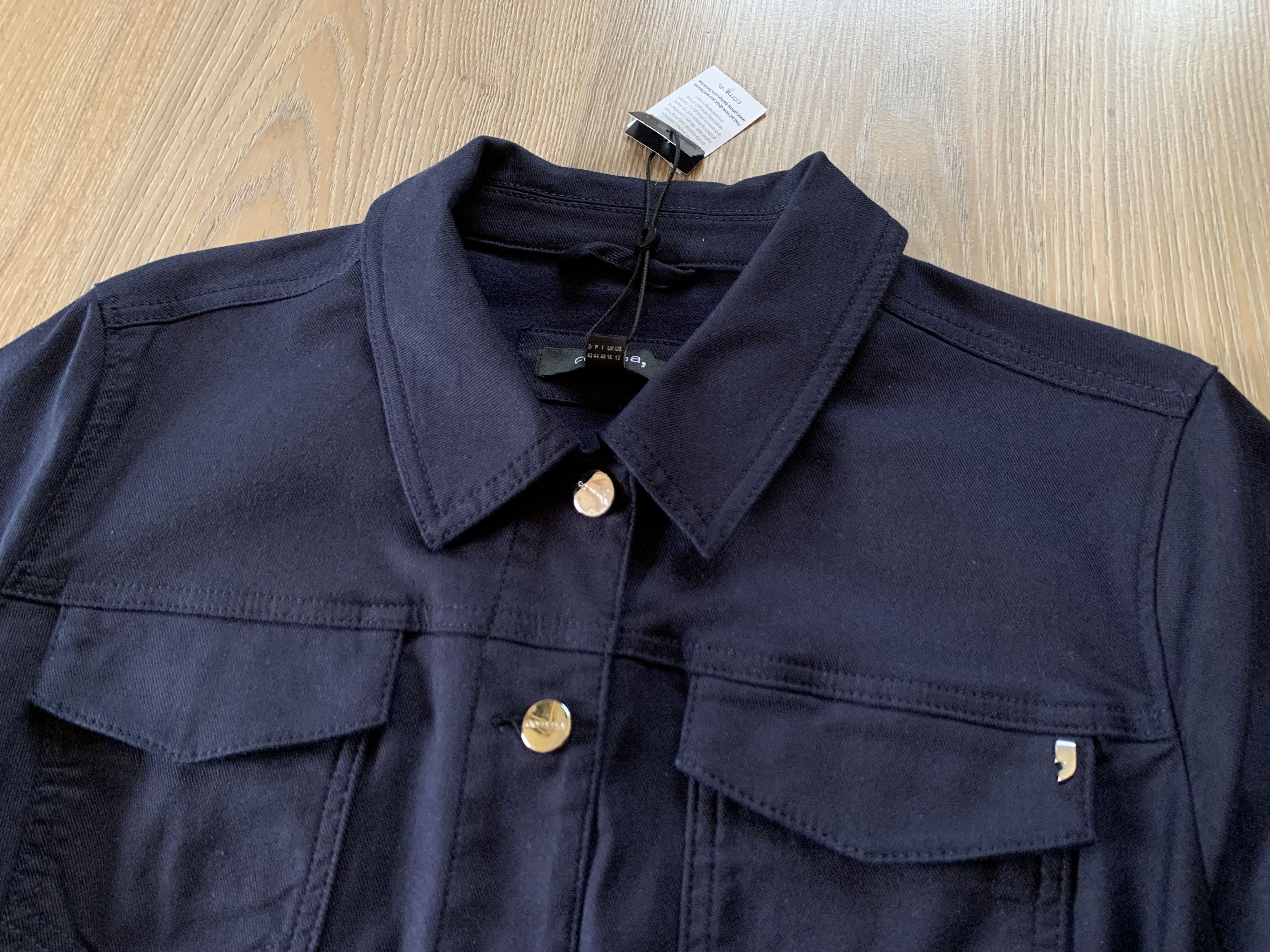 Designer Comma New Slim Stretch Denim Jacket Size M / US 6-8 / IT 42-44 - 4 Thumbnail