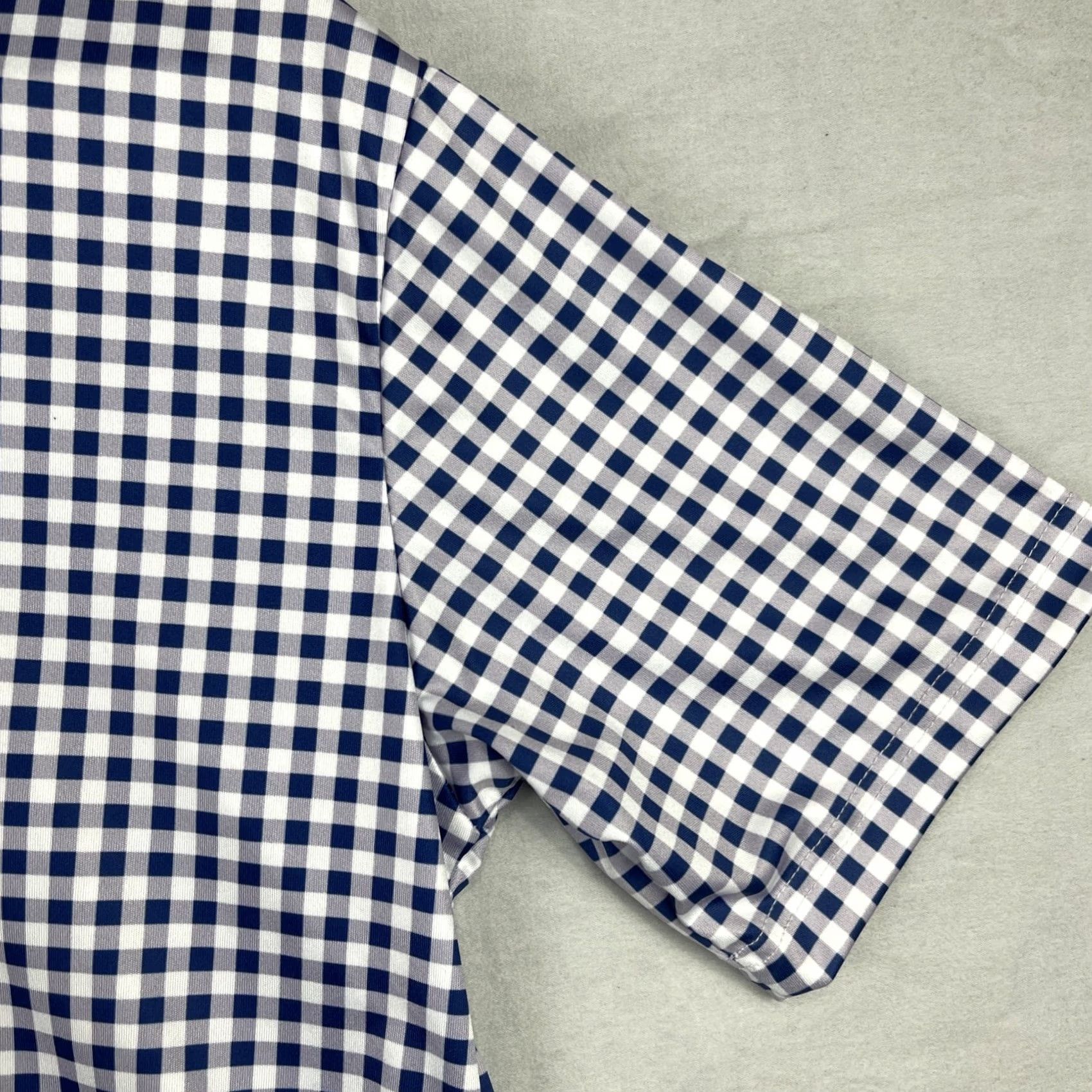 CO Collars & Co Polo Shirt Mens Large Blue Gingham Shirt Size 42R - 5 Thumbnail