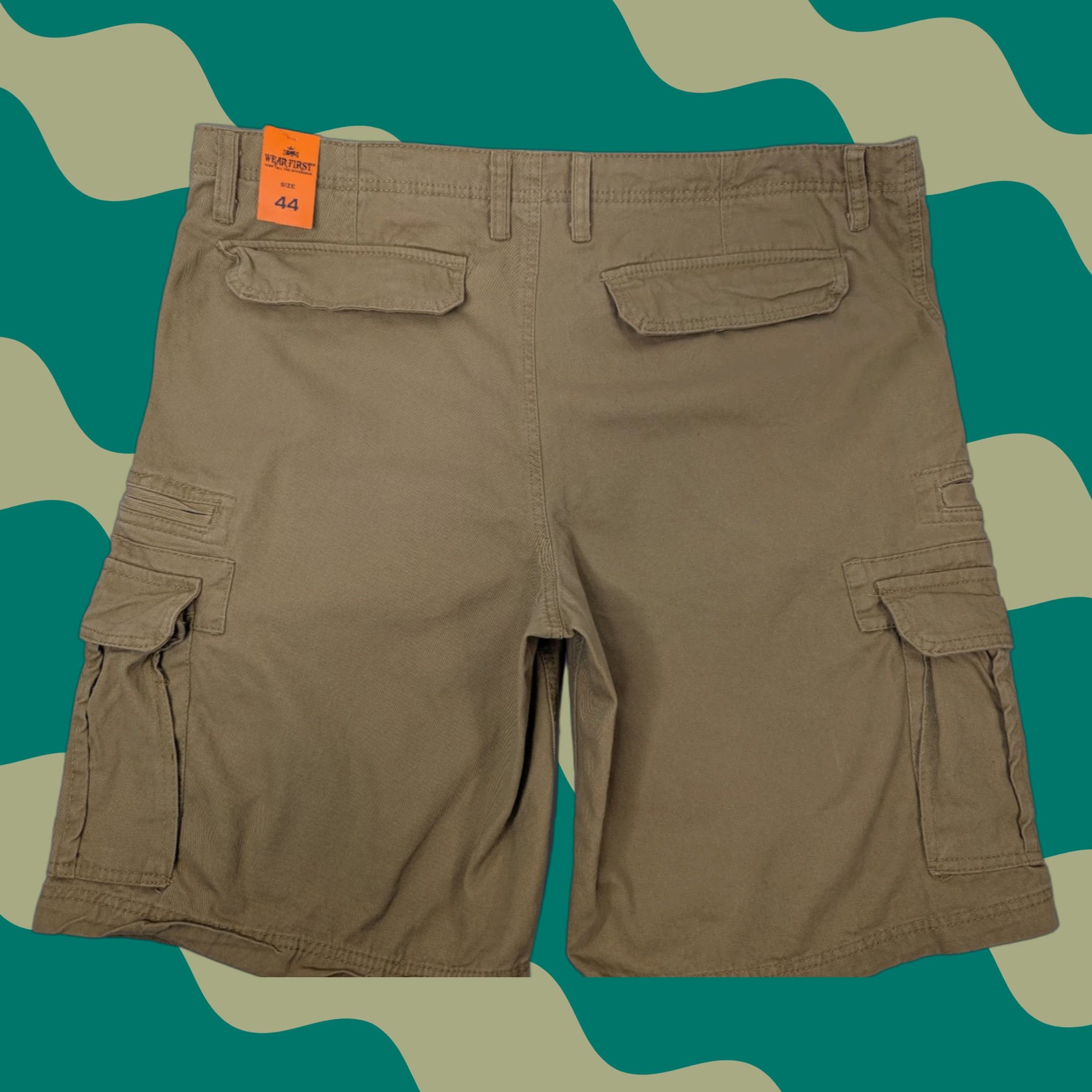 Camel Wear First Cargo Shorts Men 44 Desert Camel Flat Front Pockets Outdoors Hiking Casual Spring Summer Cotton Tan Cargo Pocket Regular Mens Size US 44 / EU 60 - 1 Thumbnail